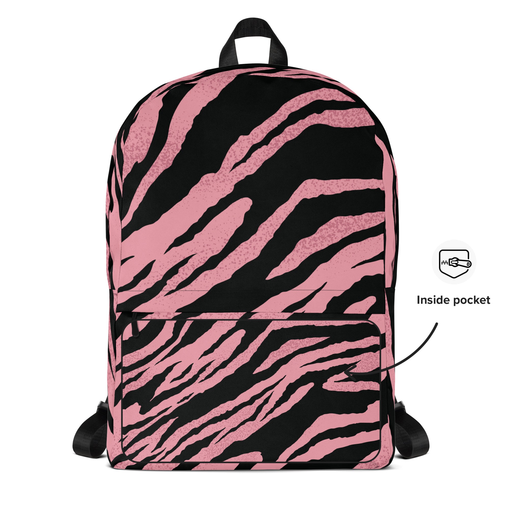 Pink Tiger Pattern Animal Print Laptop & Books Backpack