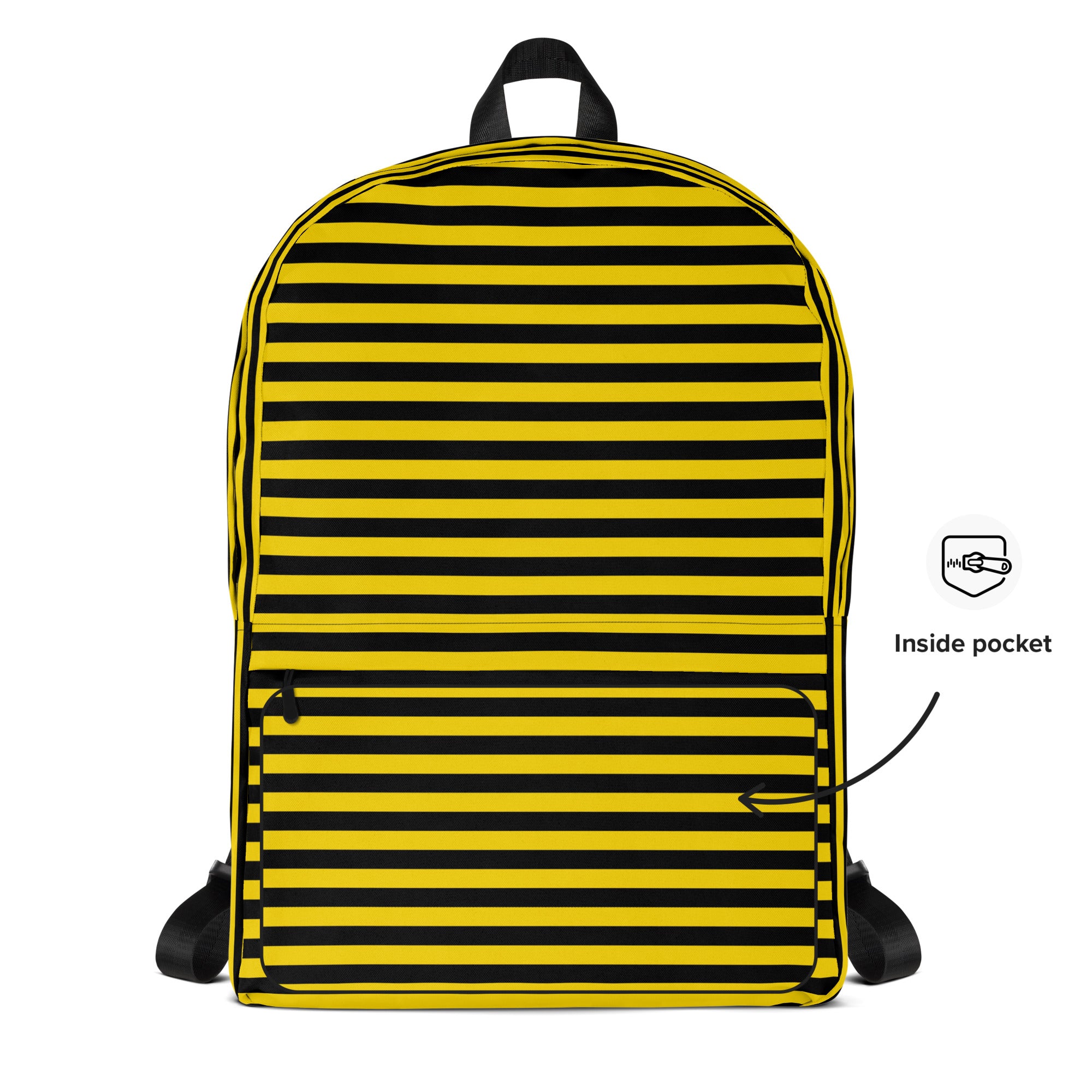 Yellow and Black Honey Bee Inspired Vertical Striped Backpack
