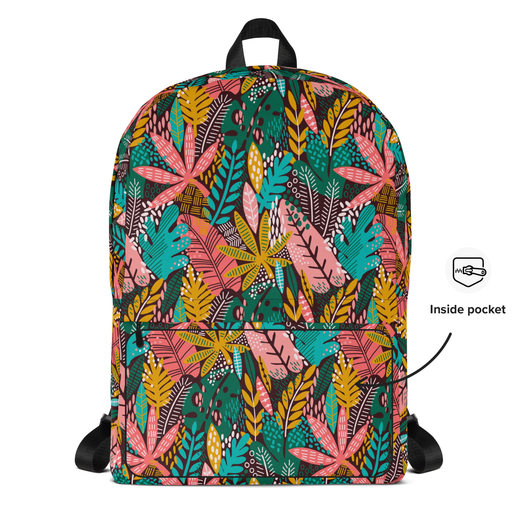 Boho Preppy Style Fall Leaves Pattern Backpack