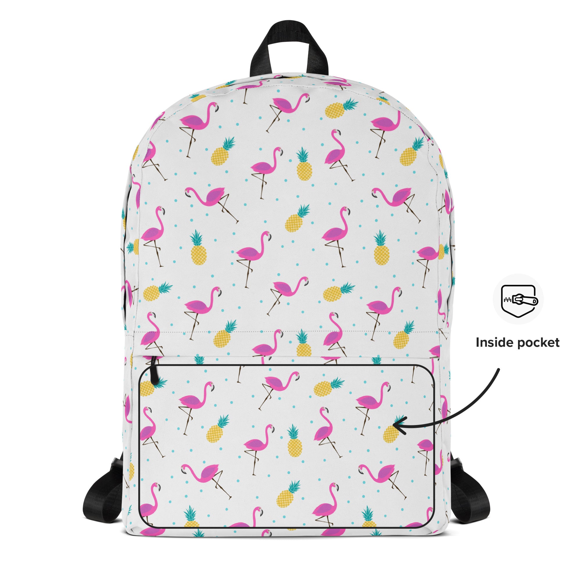 Lightweight Tropical Pineapple Pink Flamingo Summer Backpack