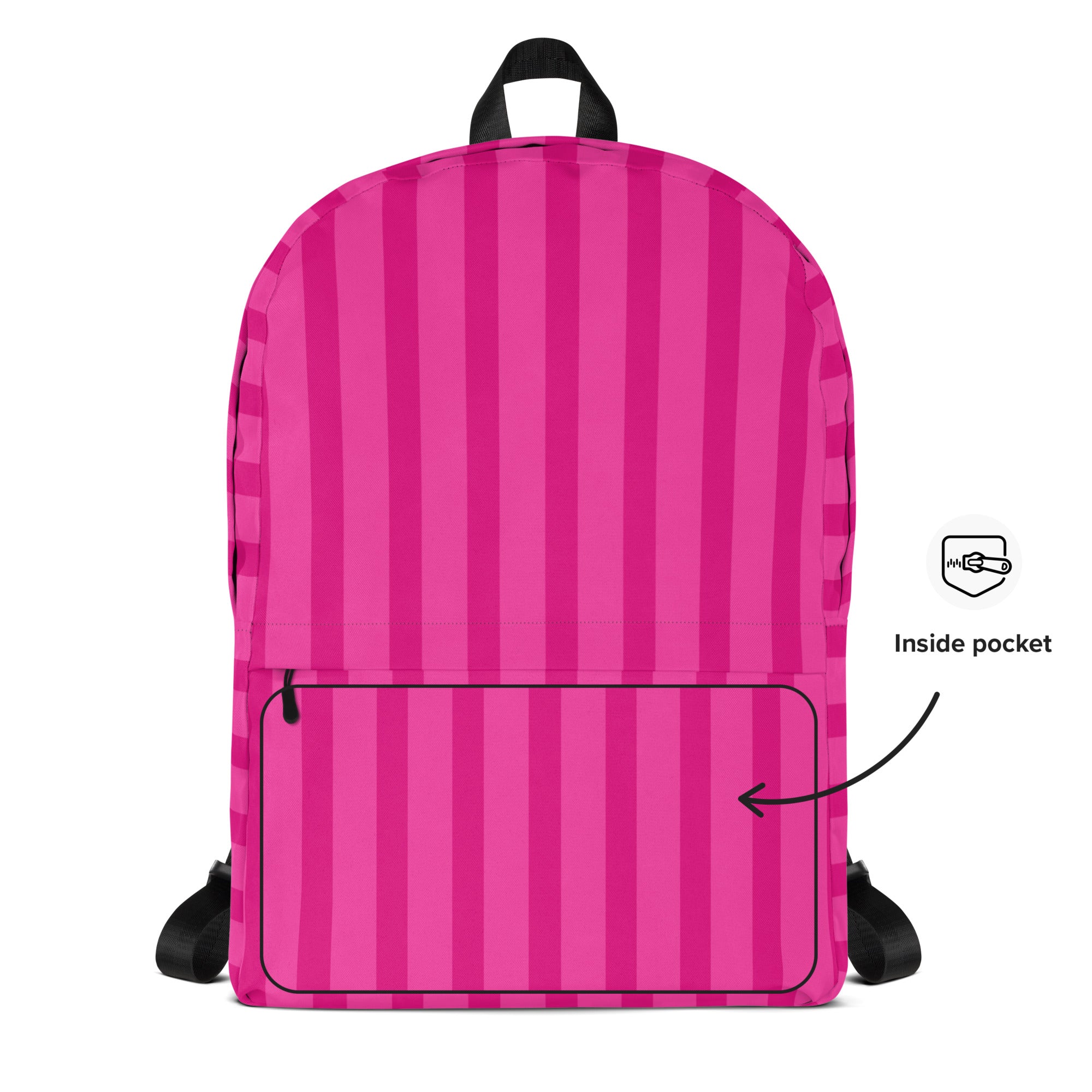 Preppy Aesthetic Pink Bubblegum Striped Statement Backpack