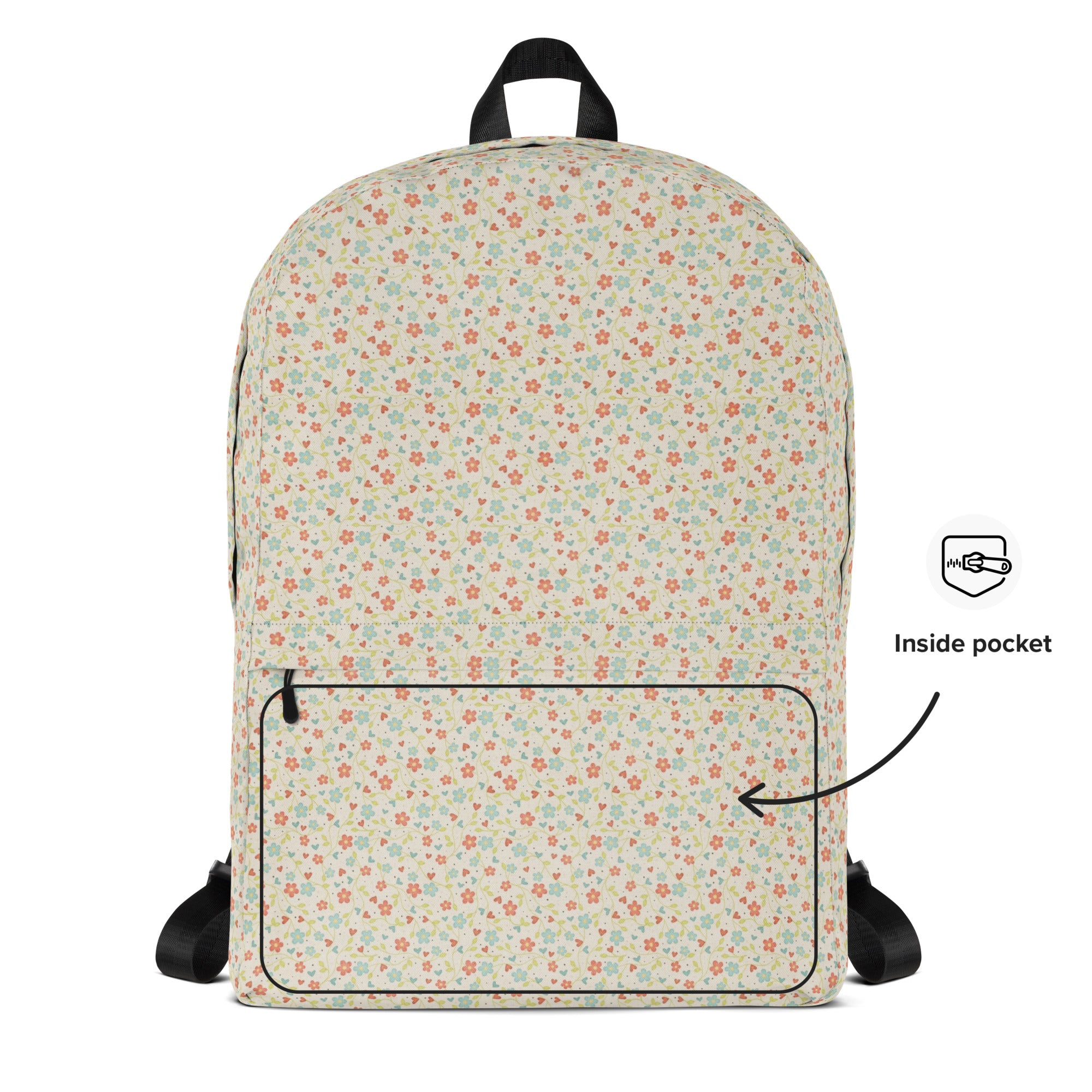 Cute Pinkie Promise Flower Print Backpack for Summer