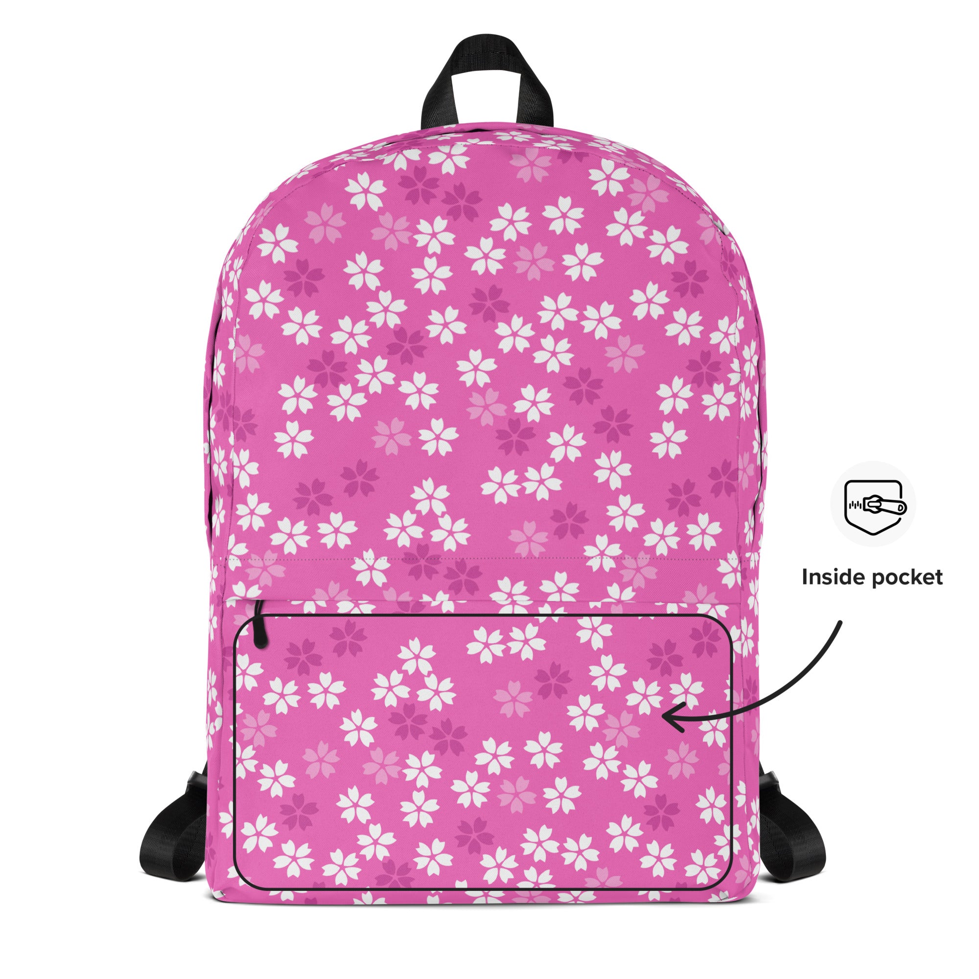 Preppy Pink Floral Blossom Seamless Pattern Backpack