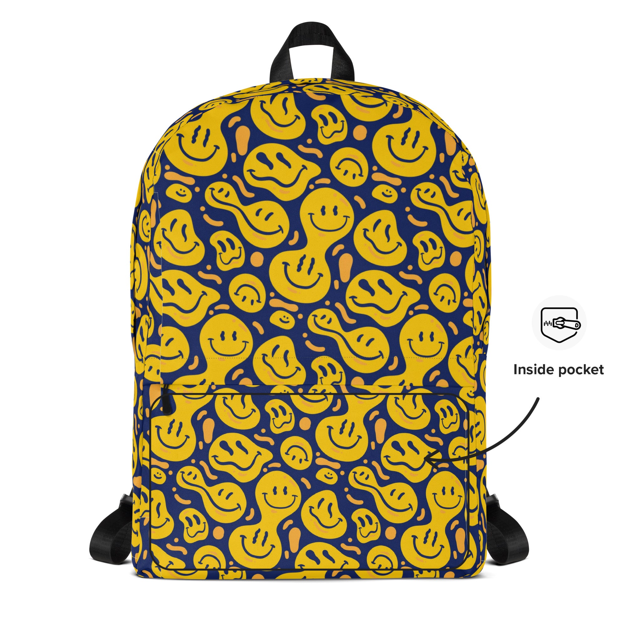 Original Yellow Drippy Smiley Face Backpack
