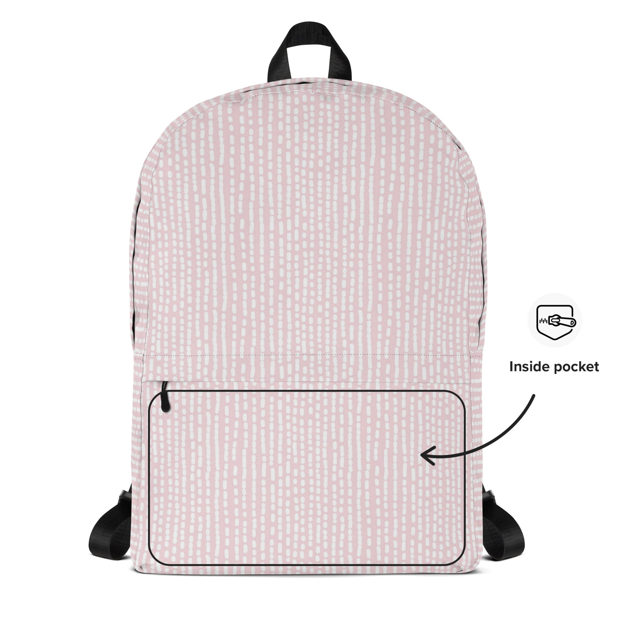 Cute Rose Pink Irregular Striped Print Backpack