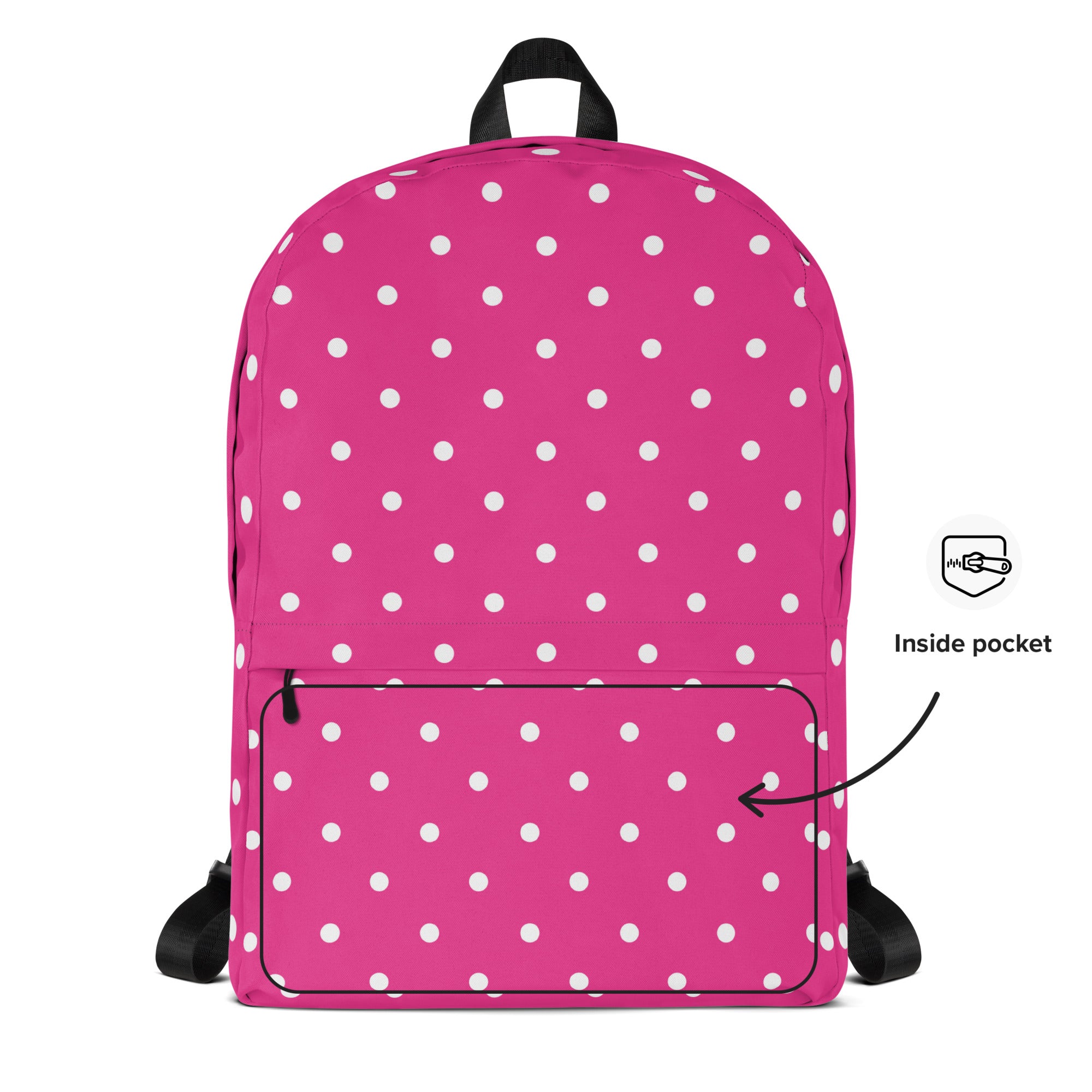 Vintage Preppy Style Pink Polka Dot Backpack