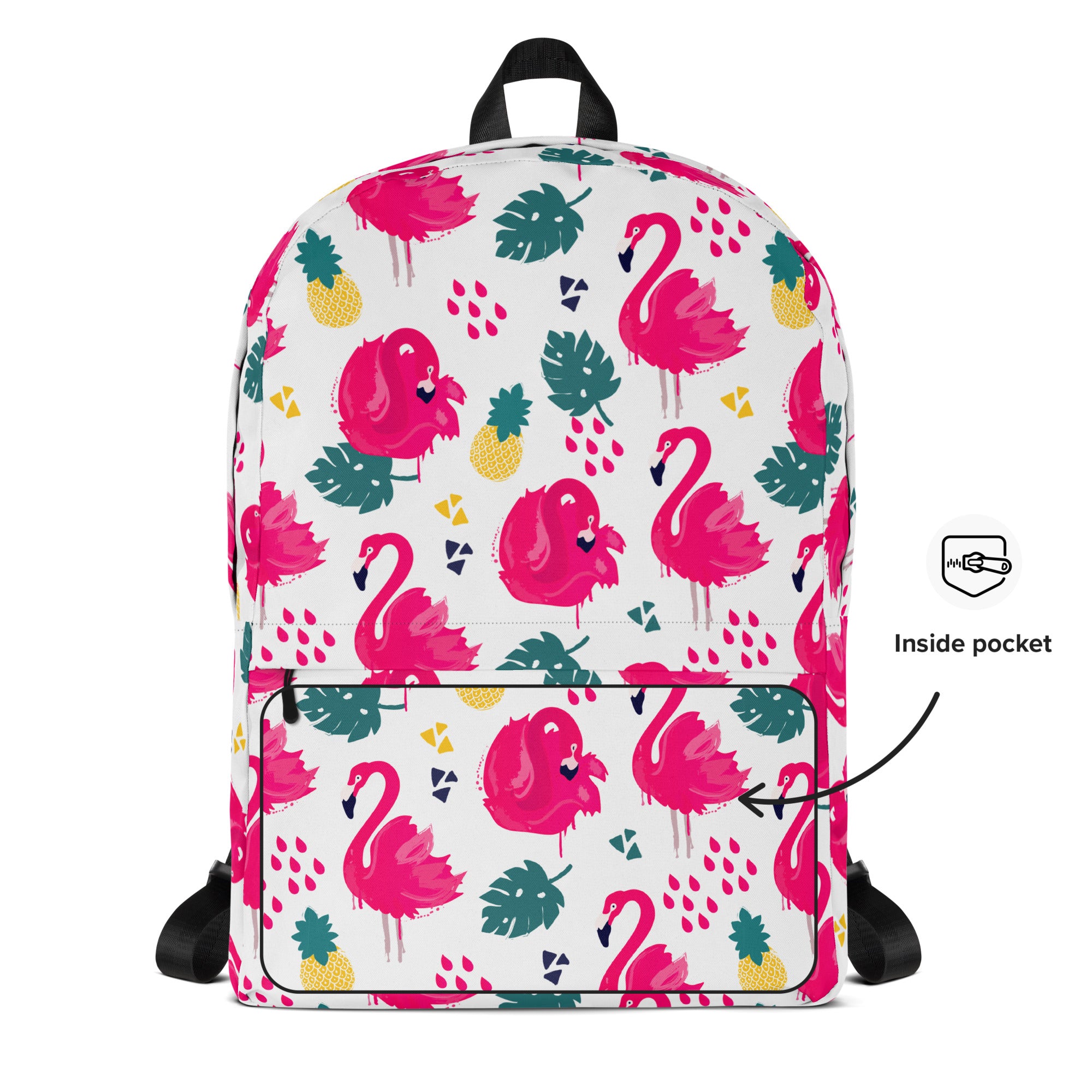 Preppy Pink Southern Flamingo Print Summer Beach Backpack