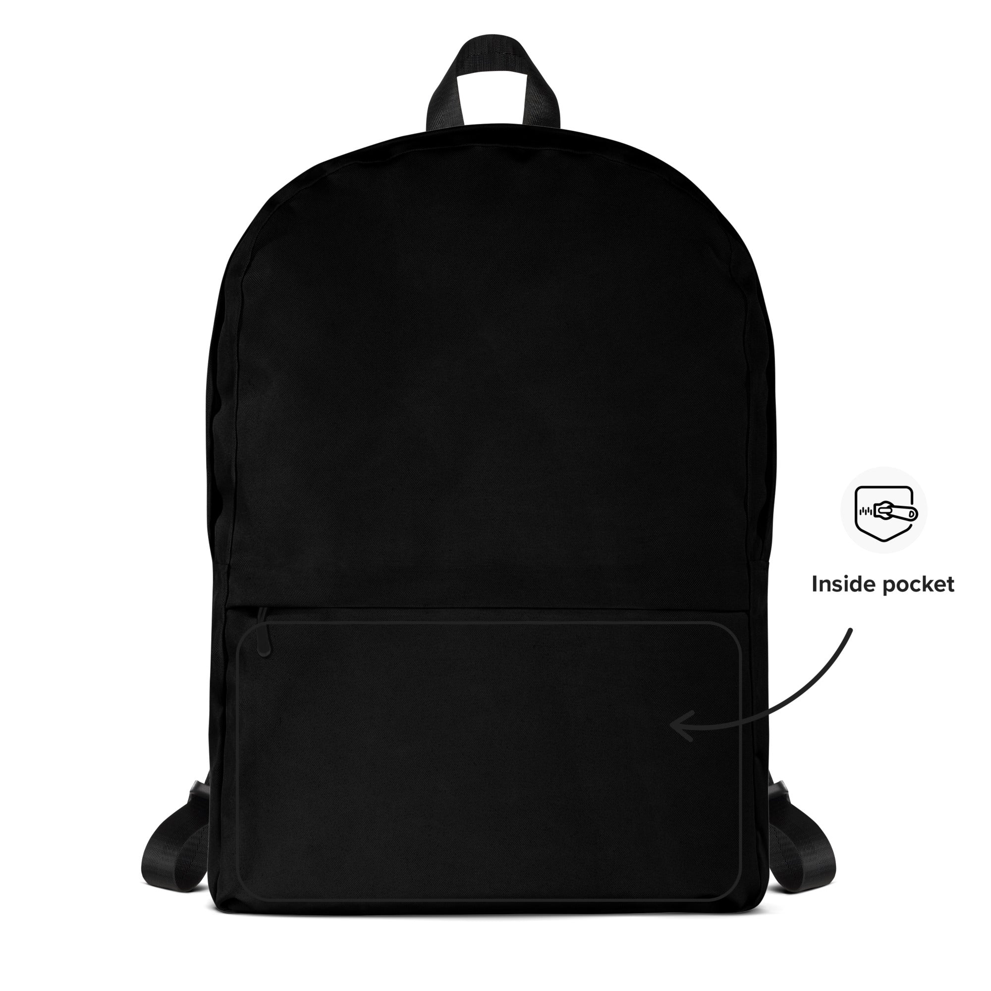 Plain Black Lightweight Laptop Backpack for Women