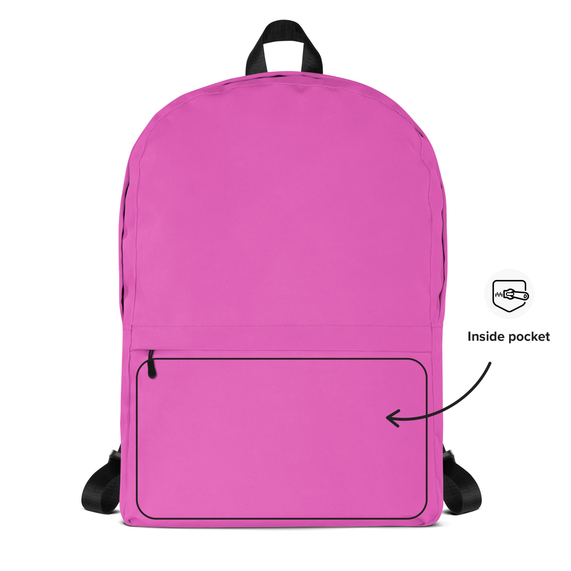 Plain Rose Pink Back to School Backpack for Women