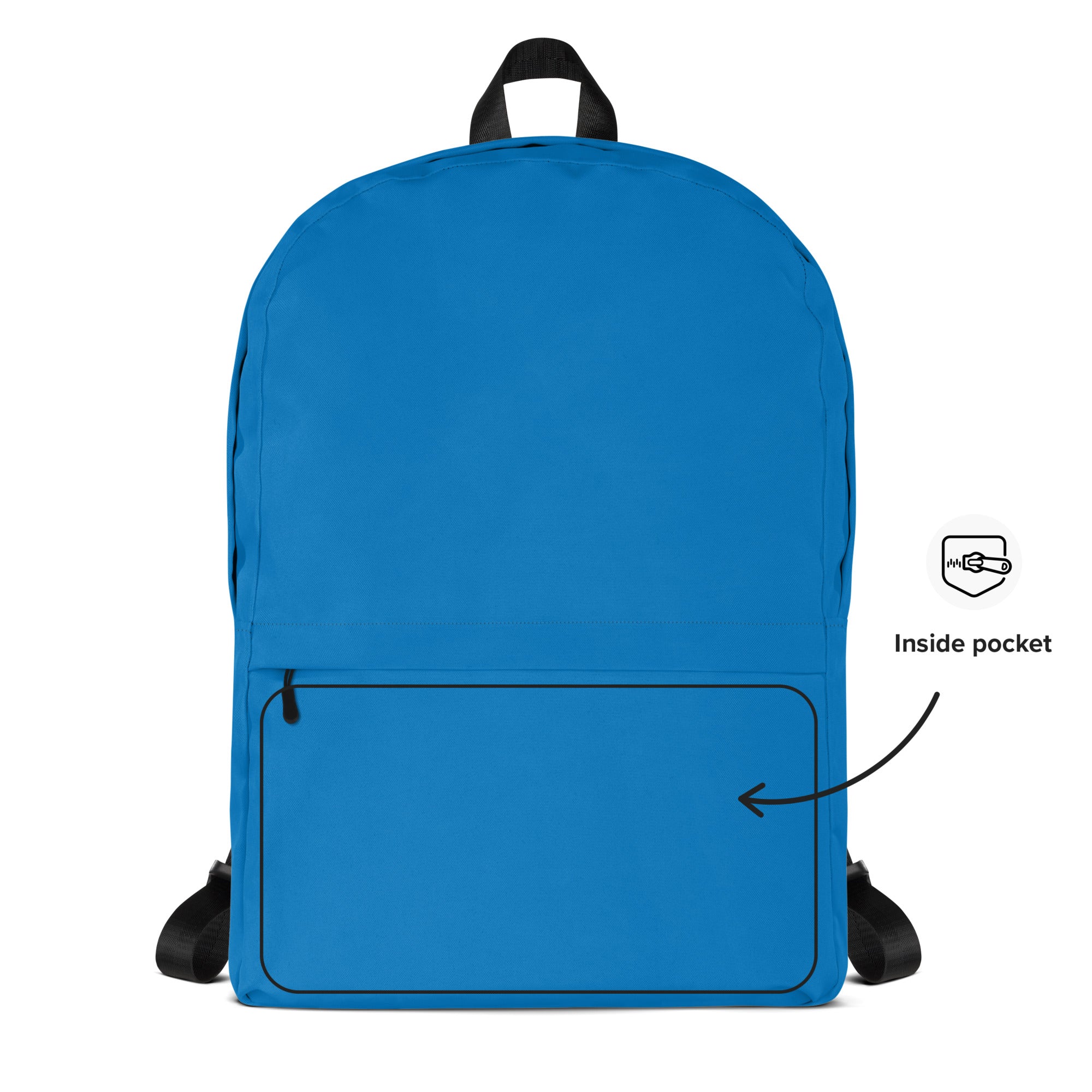 Plain Blue Medium Size Womens Backpack for Travel & School