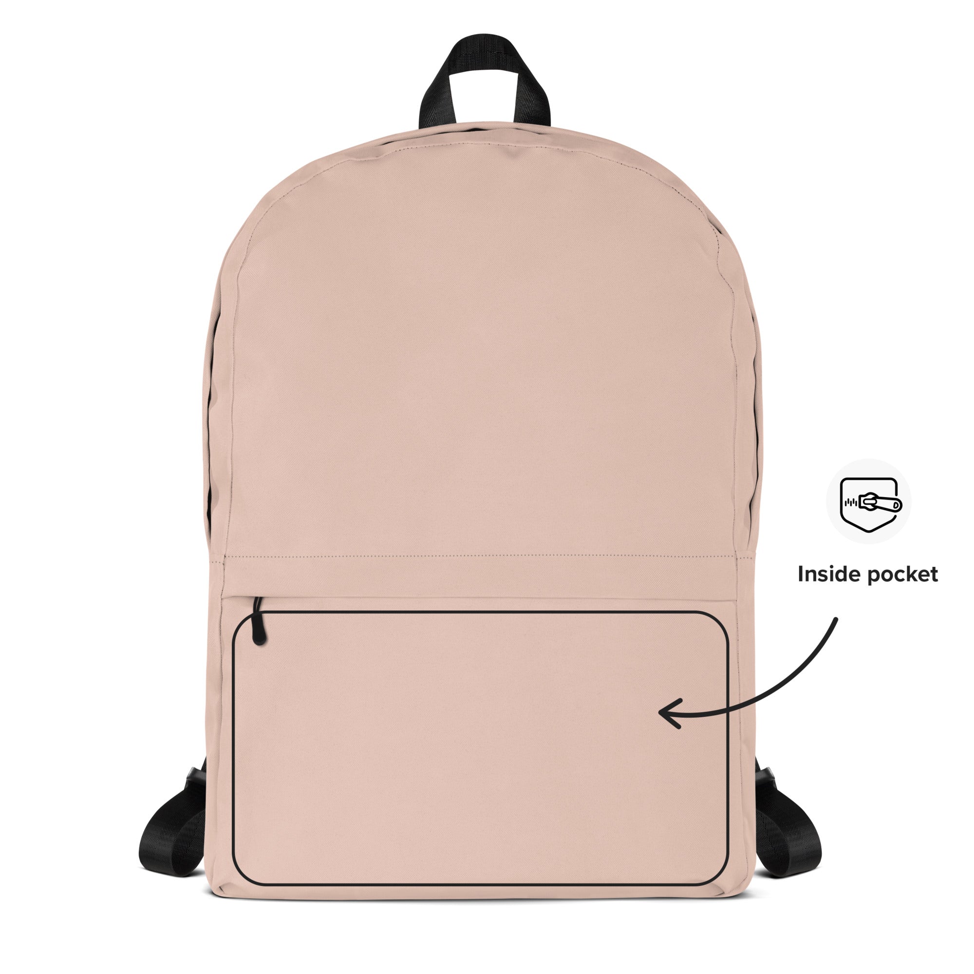 Minimal Plain Beige Color Womens Lightweight Fashion Backpack