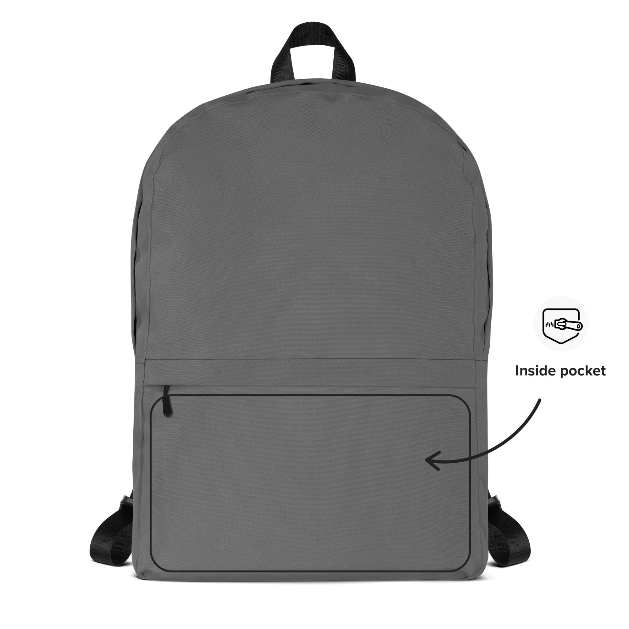 Minimal Plain Gray Color Lightweight Medium Size Backpack