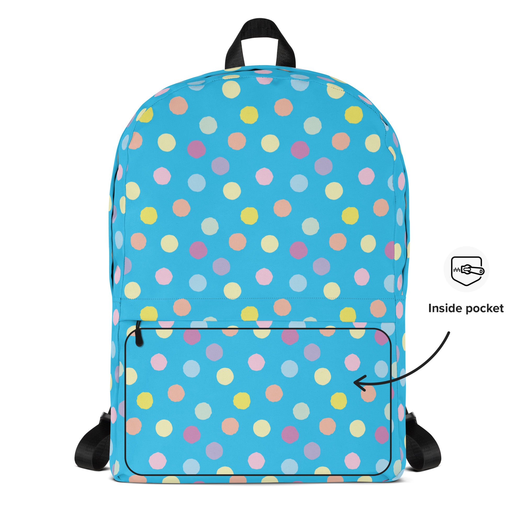 Cute Colorful Polka Dot Preppy Blue School Backpack