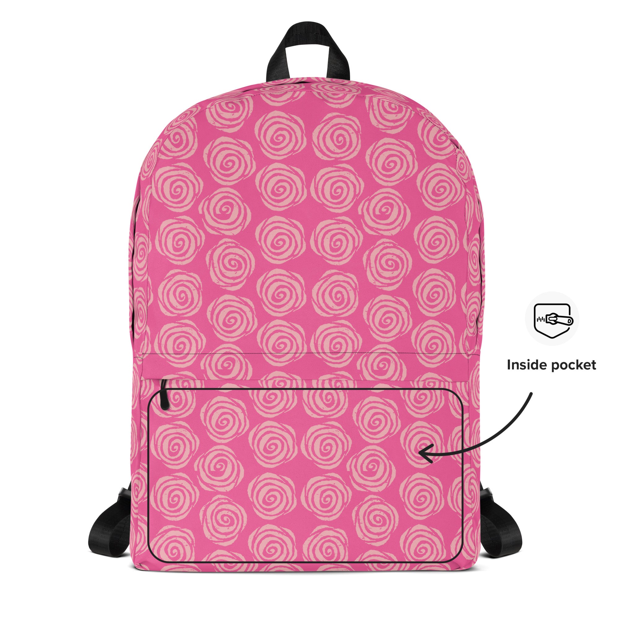 Preppy Pink Roses Valentine Inspired Cute Backpack Bag