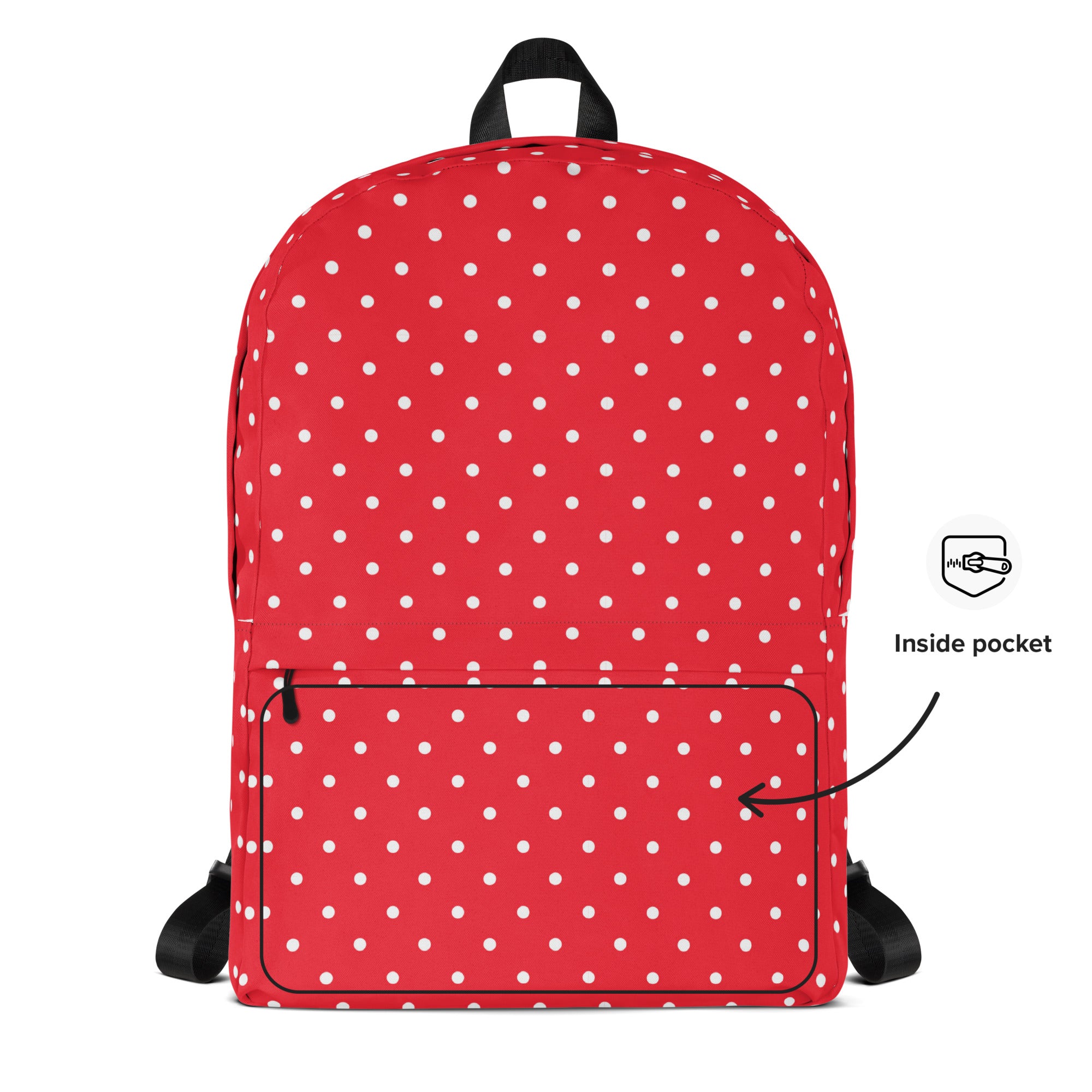 Classic Vintage Red and White Polka Dot Backpack Bag