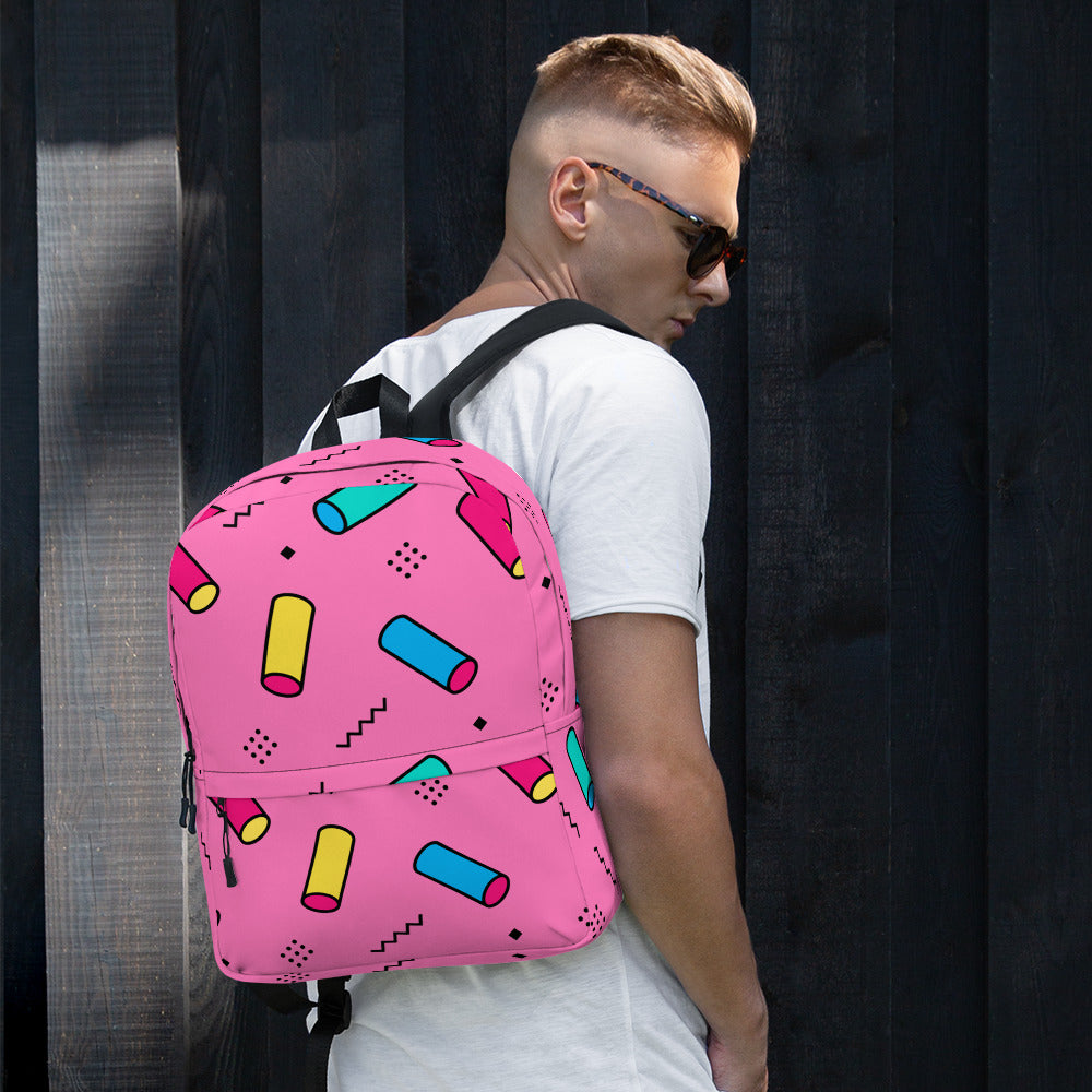 Preppy Memphis Geometric Pattern Backpack for All Ages