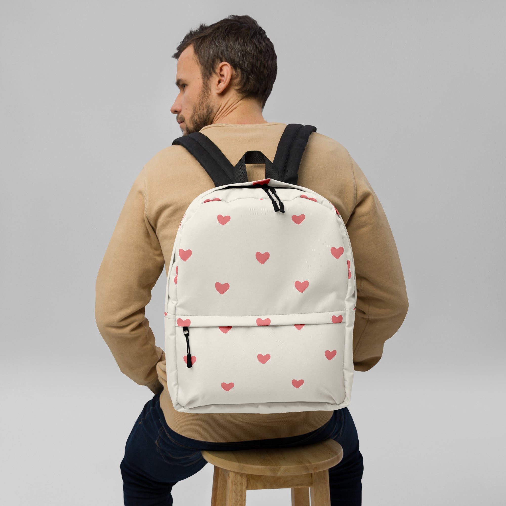 Cute Red Little Hearts Pattern Backpack