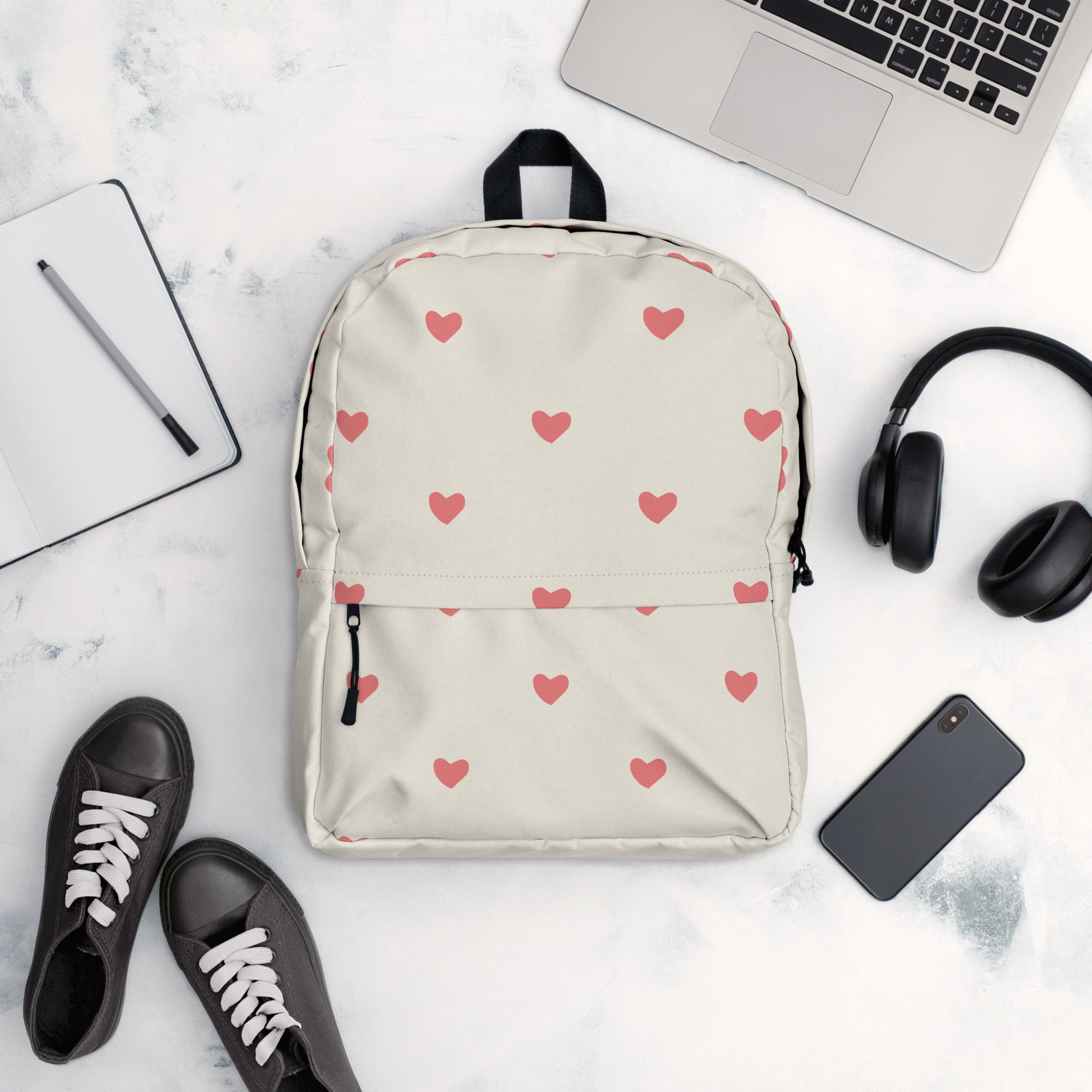 Cute Red Little Hearts Pattern Backpack
