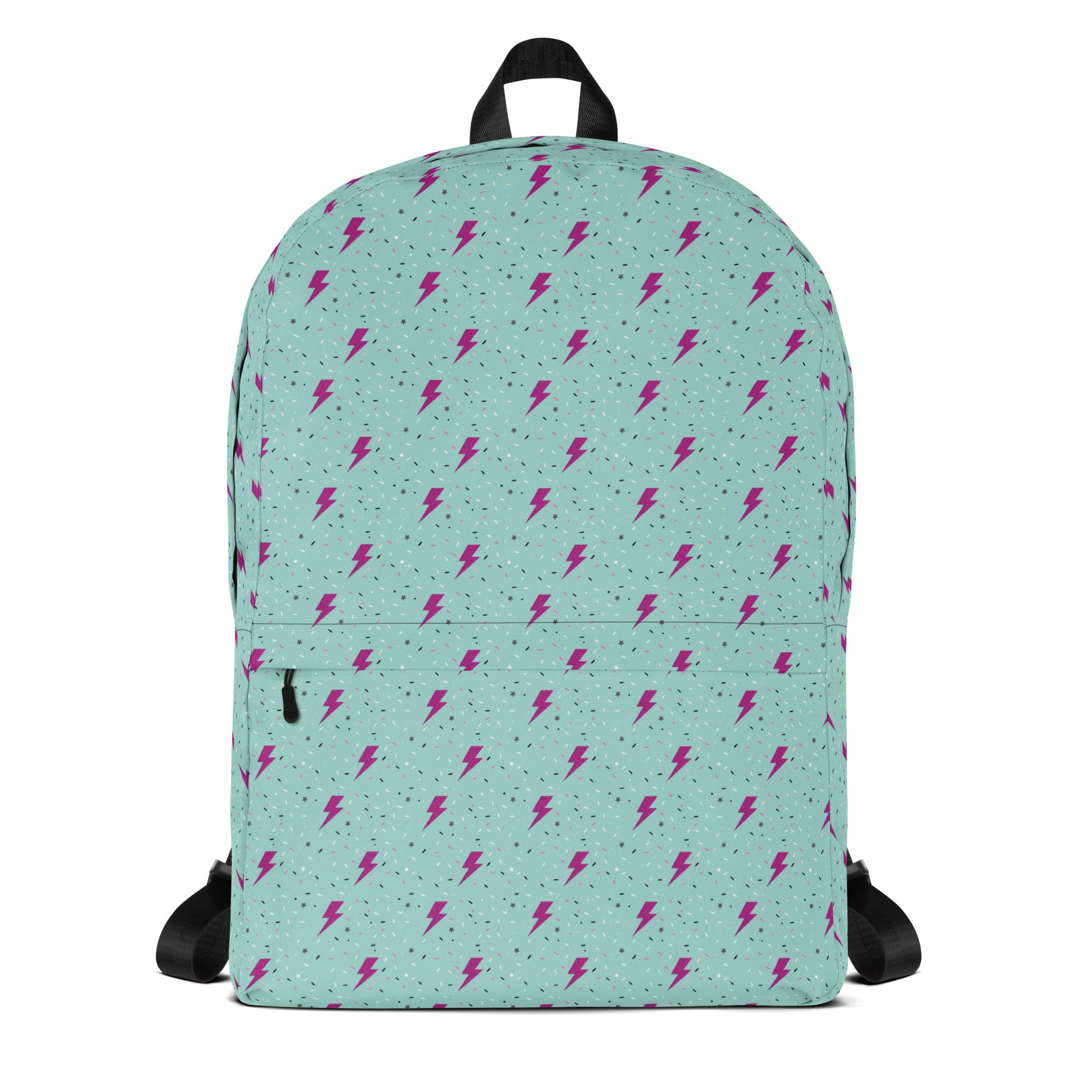 Preppy Green Daze Lightning Bolts Pattern Backpack