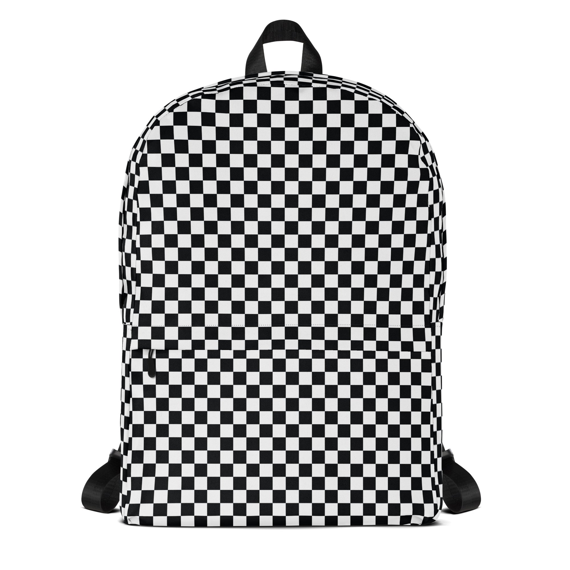 Preppy Black and White Checkered Backpack