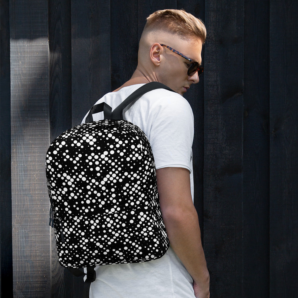 Minimal Geometrical Halftone Circle Bubbles Print Backpack