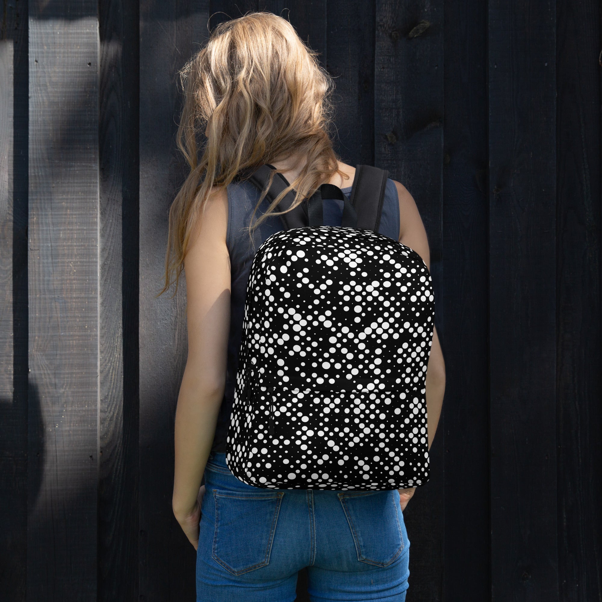 Minimal Geometrical Halftone Circle Bubbles Print Backpack