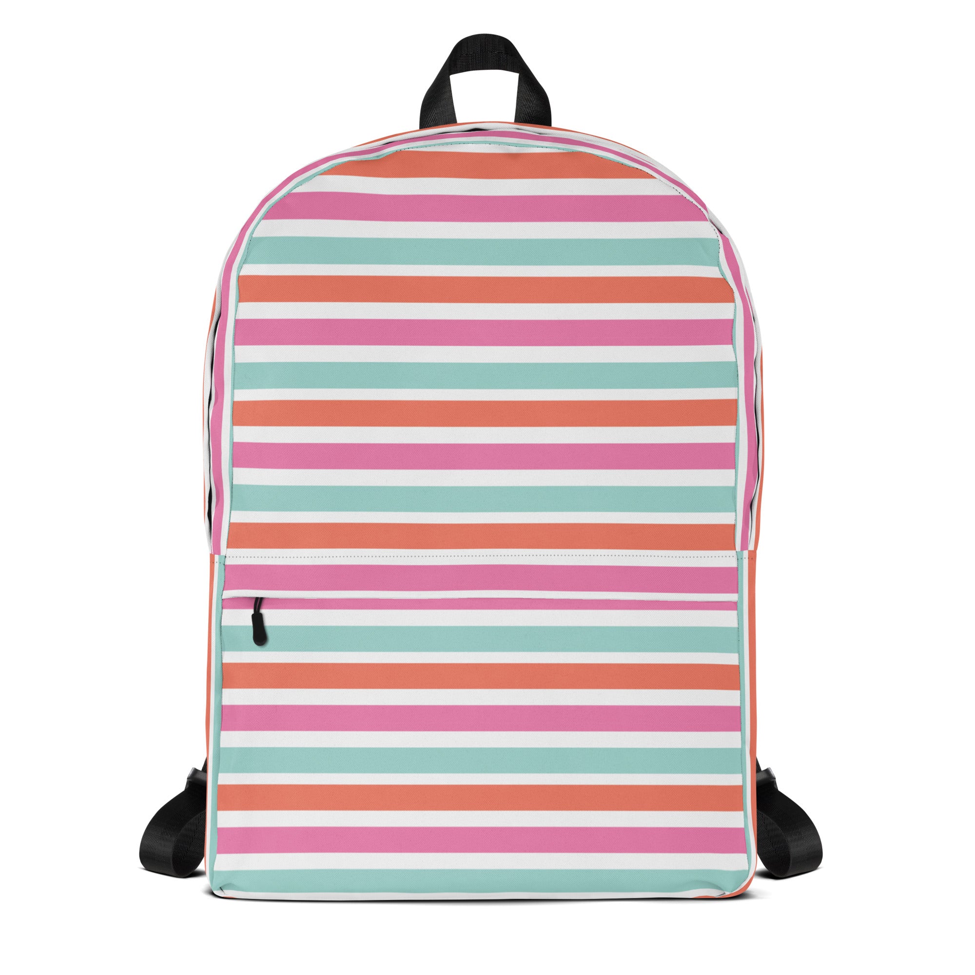 Preppy Fashion Pink Striped Ladies Waterproof Backpack