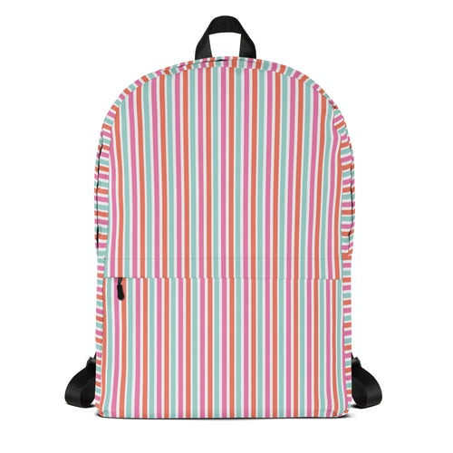 Preppy Fashion Multicolor Striped Ladies Designer Backpack
