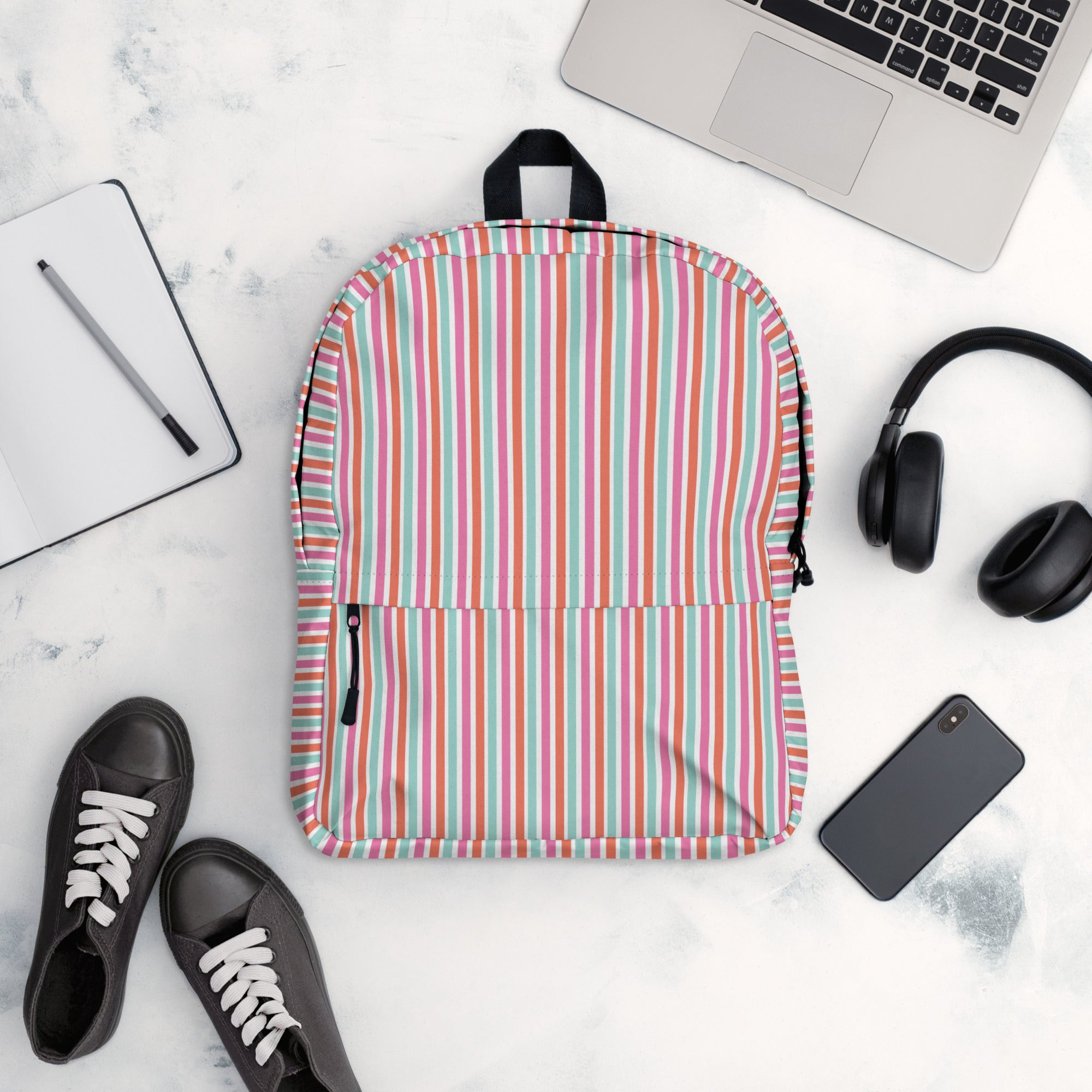 Preppy Fashion Multicolor Striped Ladies Designer Backpack