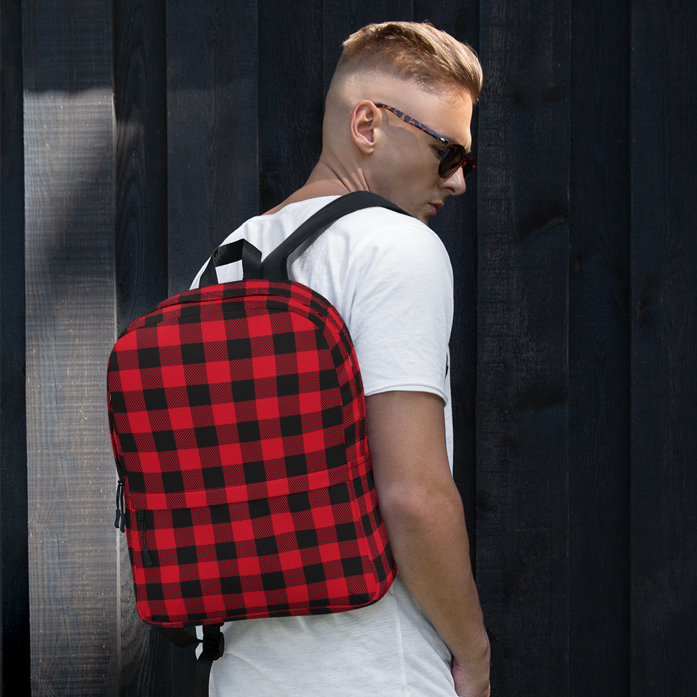Classic Buffalo Plaid Red & Black Checkered Backpack