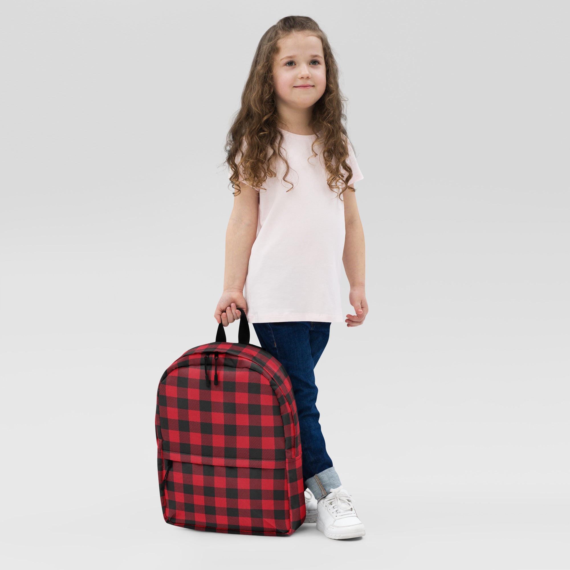 Classic Buffalo Plaid Red & Black Checkered Backpack