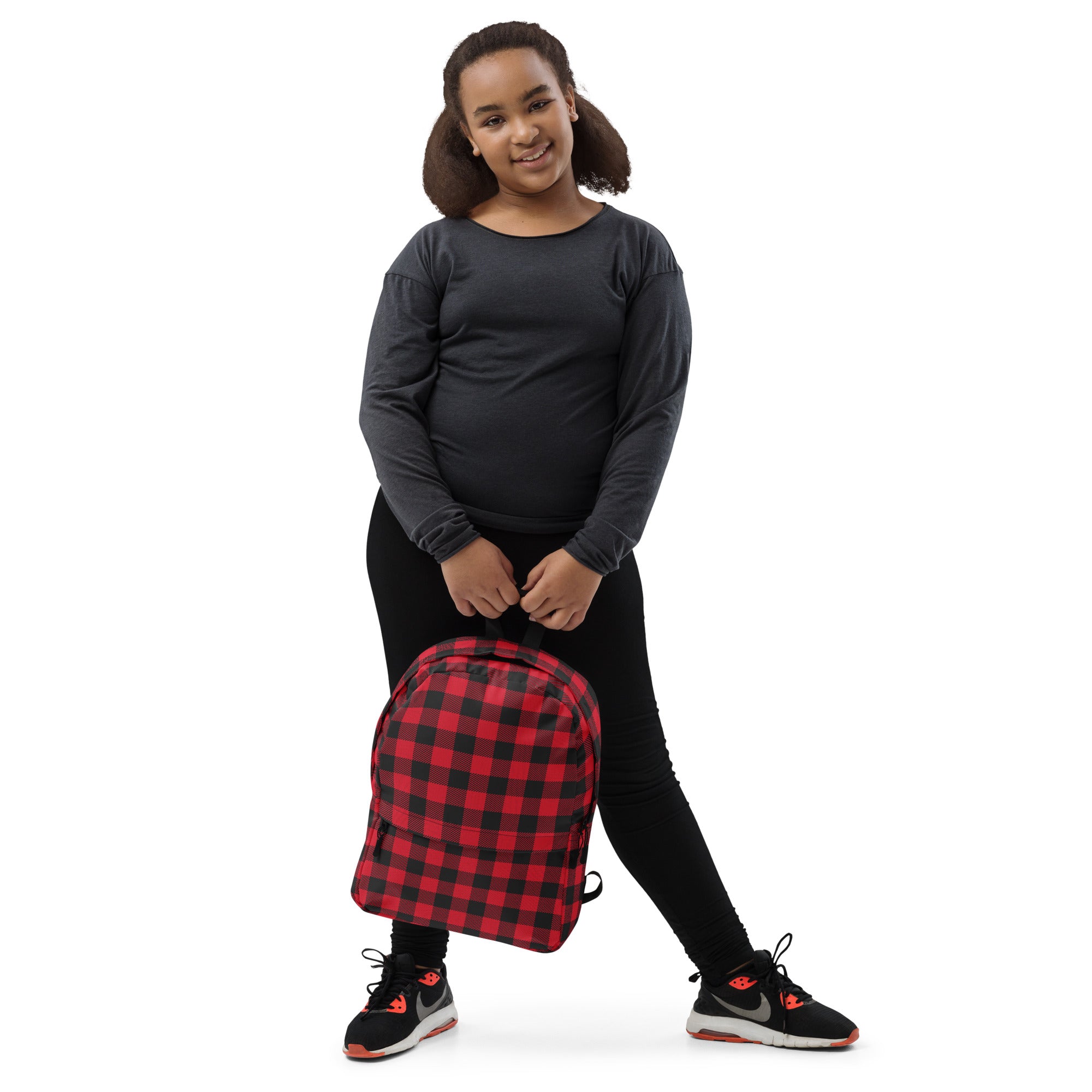 Classic Buffalo Plaid Red & Black Checkered Backpack