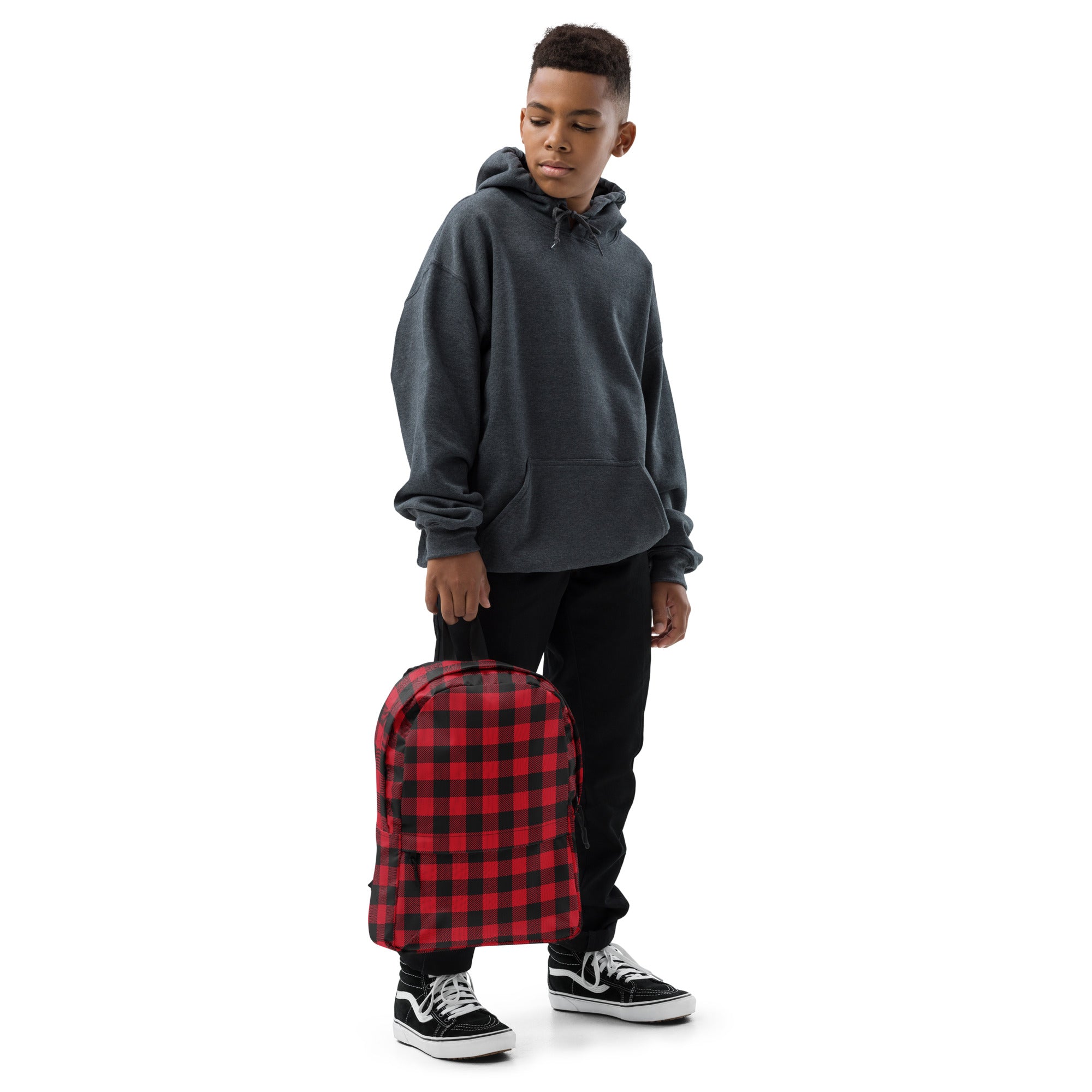 Classic Buffalo Plaid Red & Black Checkered Backpack