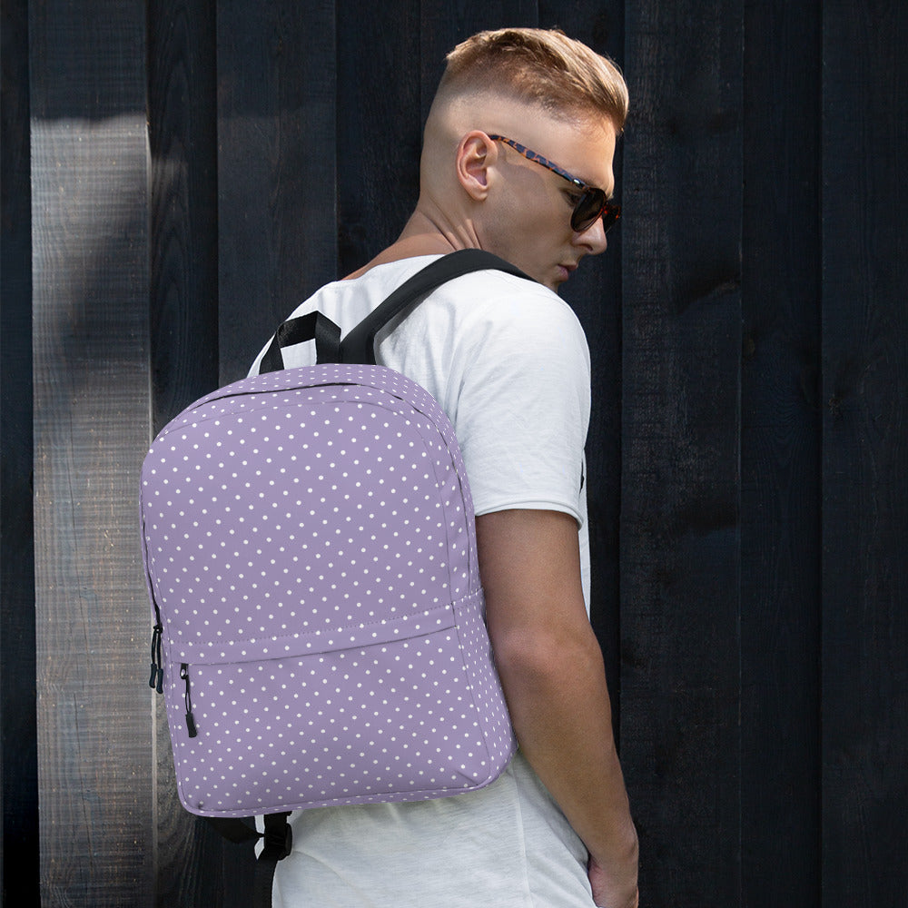 Preppy Purple Vintage Mini Polka Dot Aesthetic Backpack