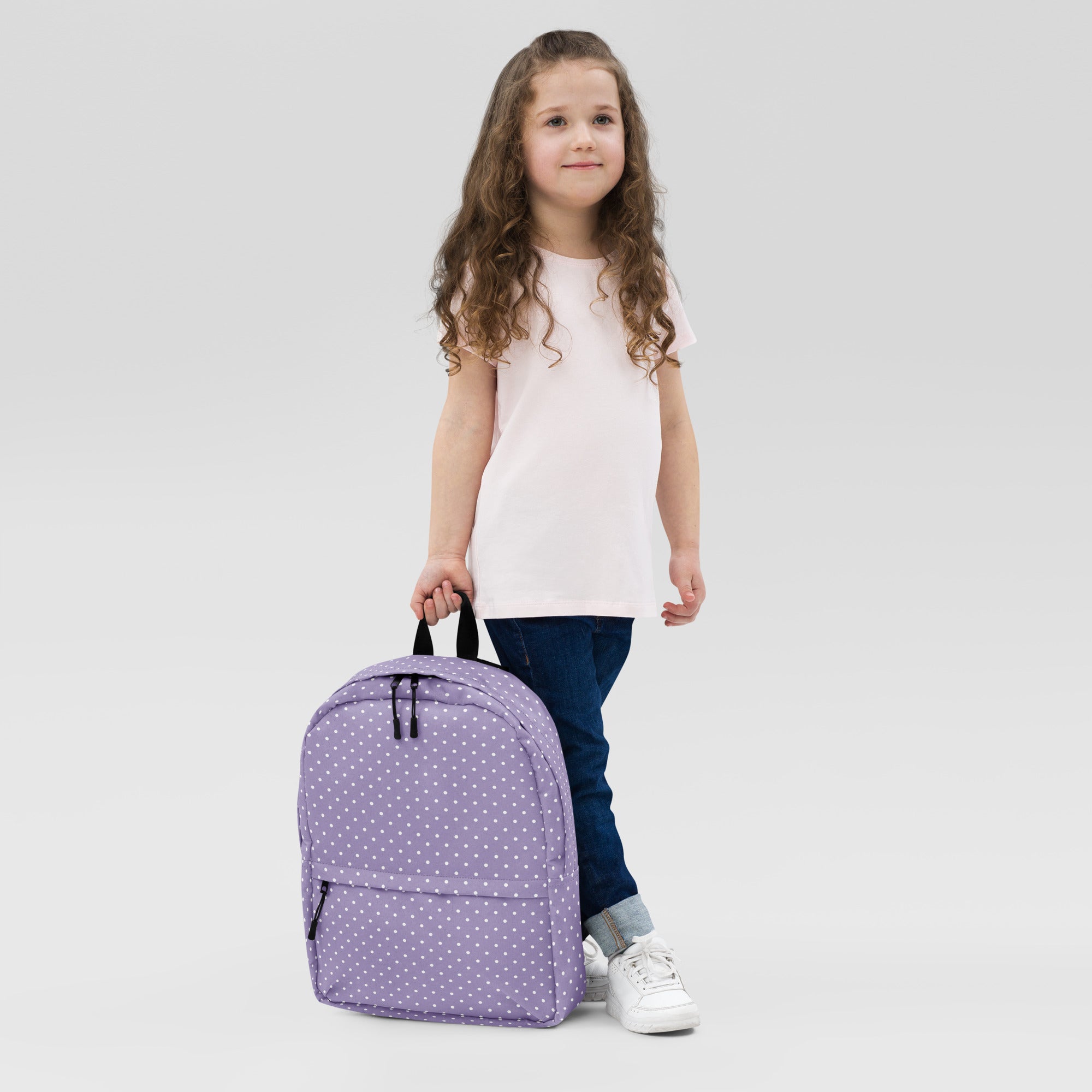 Preppy Purple Vintage Mini Polka Dot Aesthetic Backpack