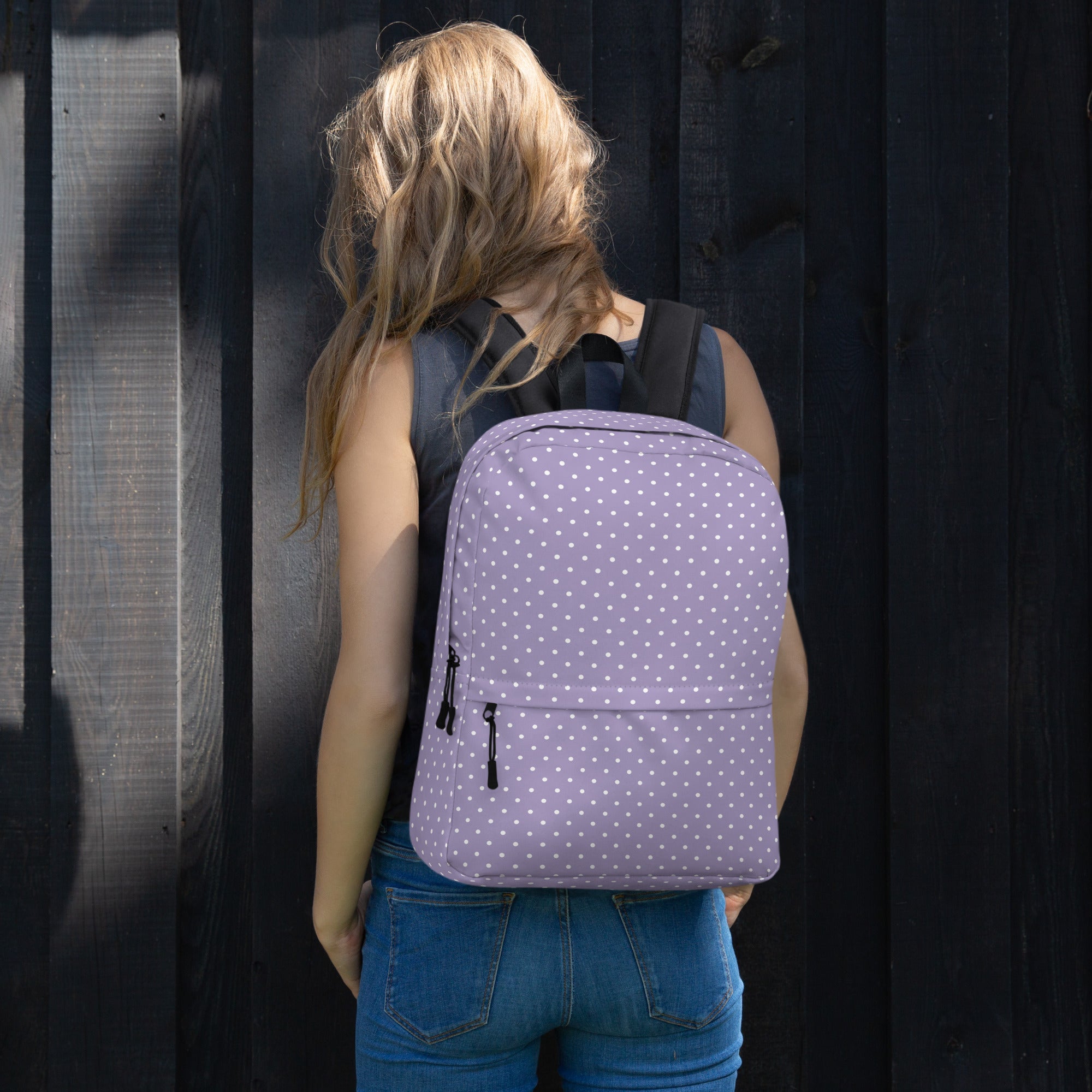 Preppy Purple Vintage Mini Polka Dot Aesthetic Backpack