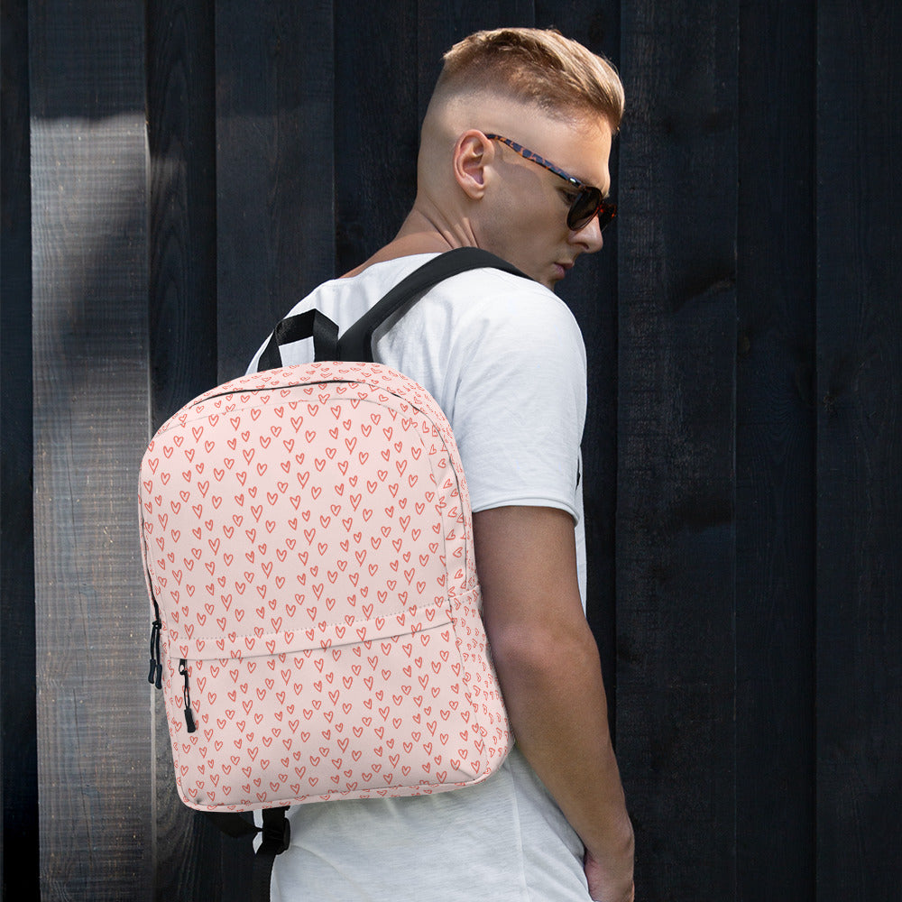 Preppy Cute Pink Little Hearts Valentines Backpack