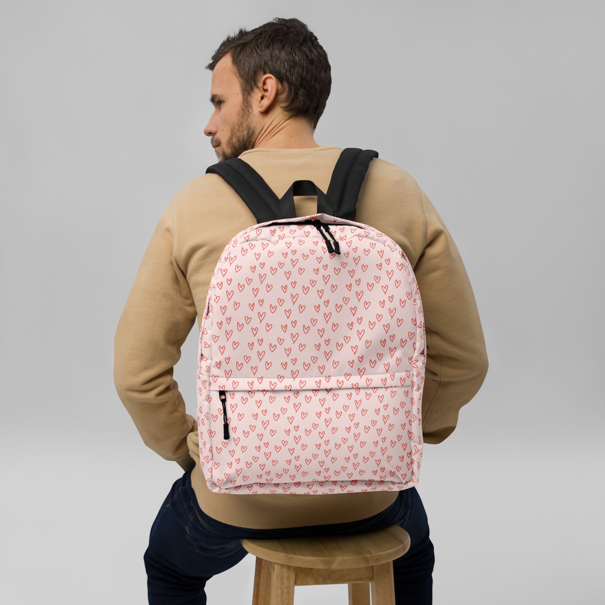 Preppy Cute Pink Little Hearts Valentines Backpack