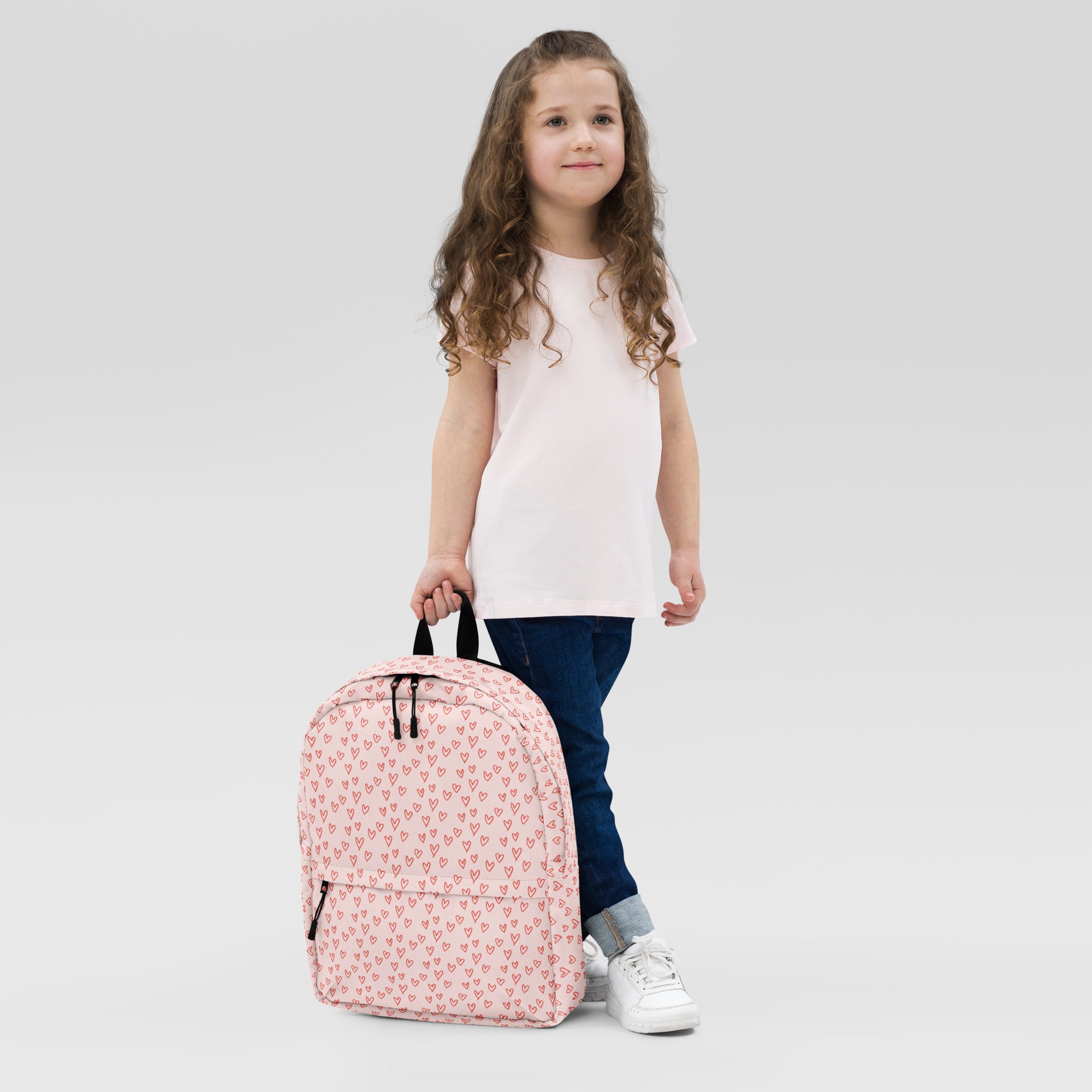 Preppy Cute Pink Little Hearts Valentines Backpack