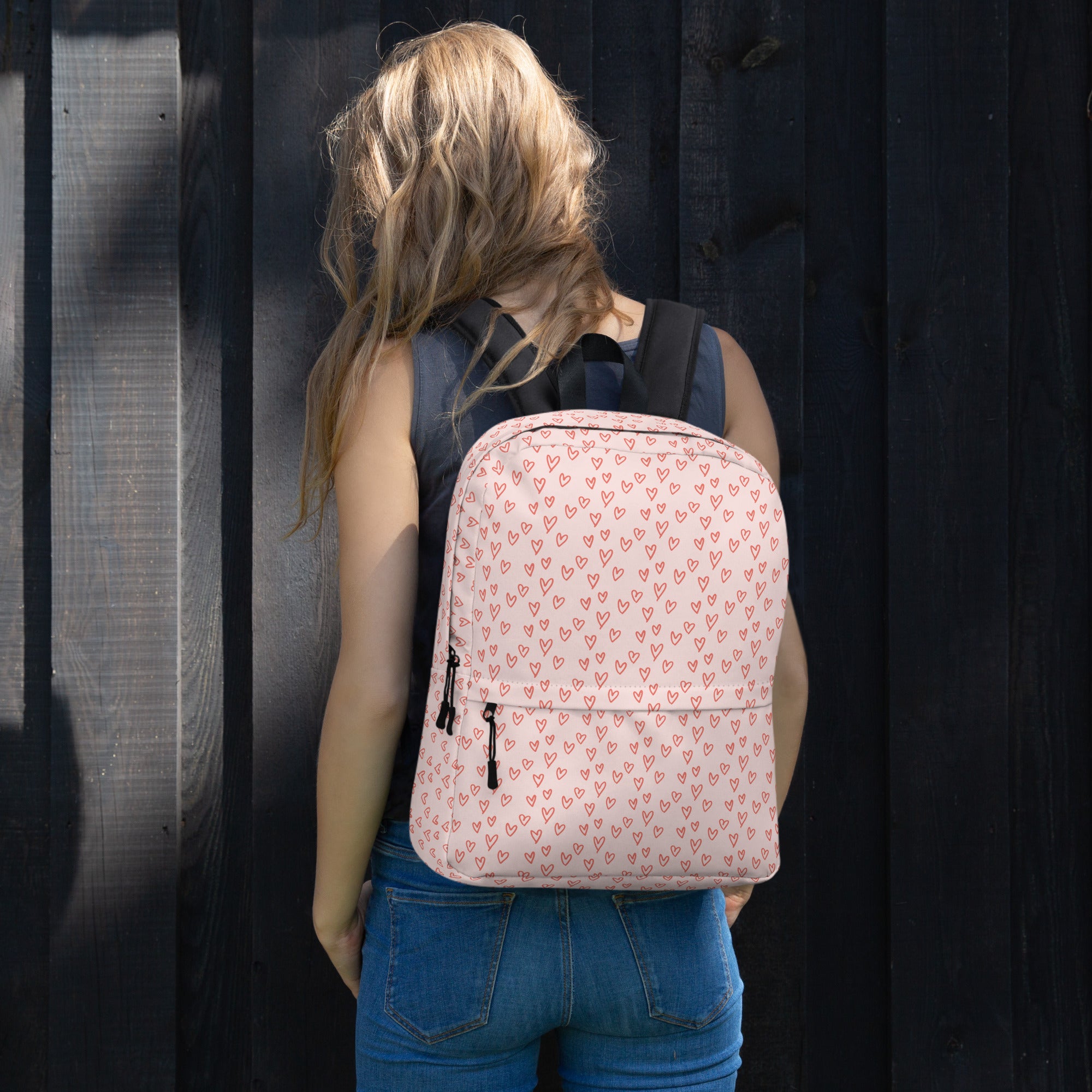 Preppy Cute Pink Little Hearts Valentines Backpack