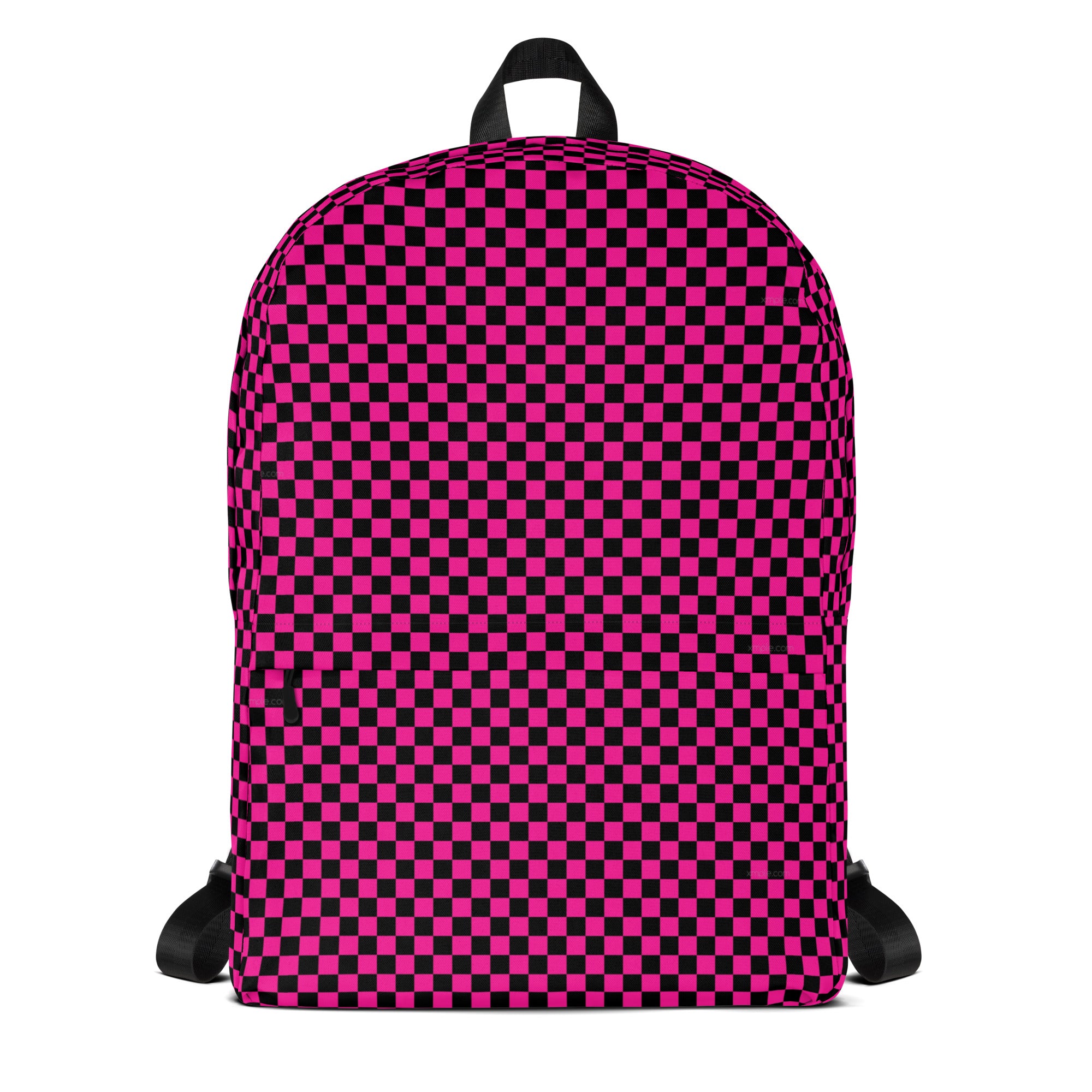 Preppy Pink Aesthetic Checkered Print Backpack