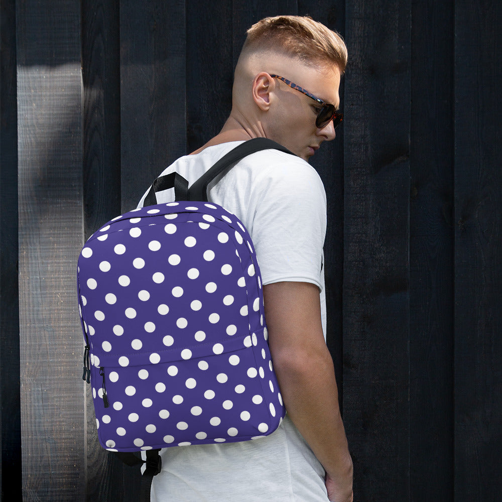 Preppy Plum Purple Polka Dot Backpack