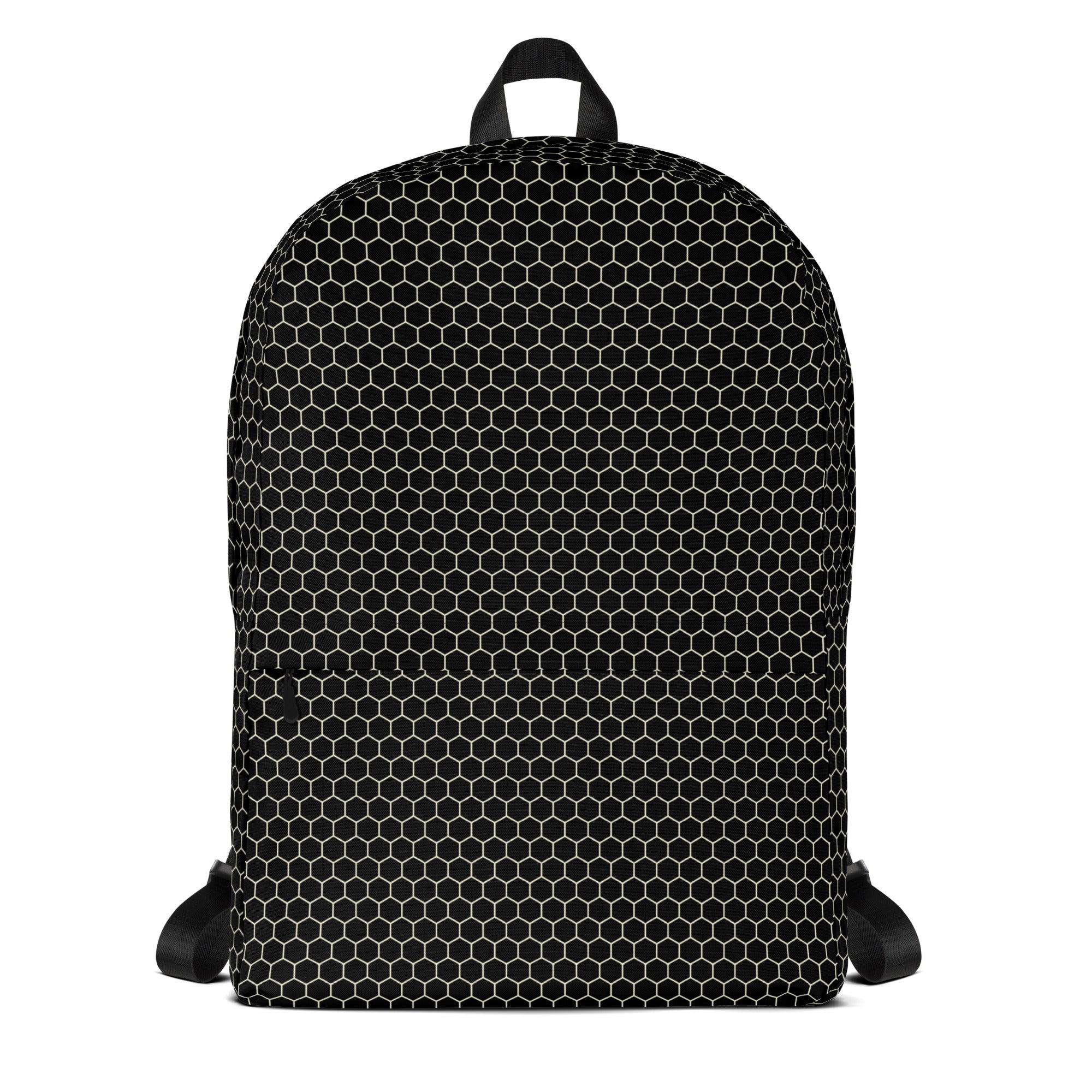 Trendy Beehive Honeycomb Black Hexagon Geometric Backpack