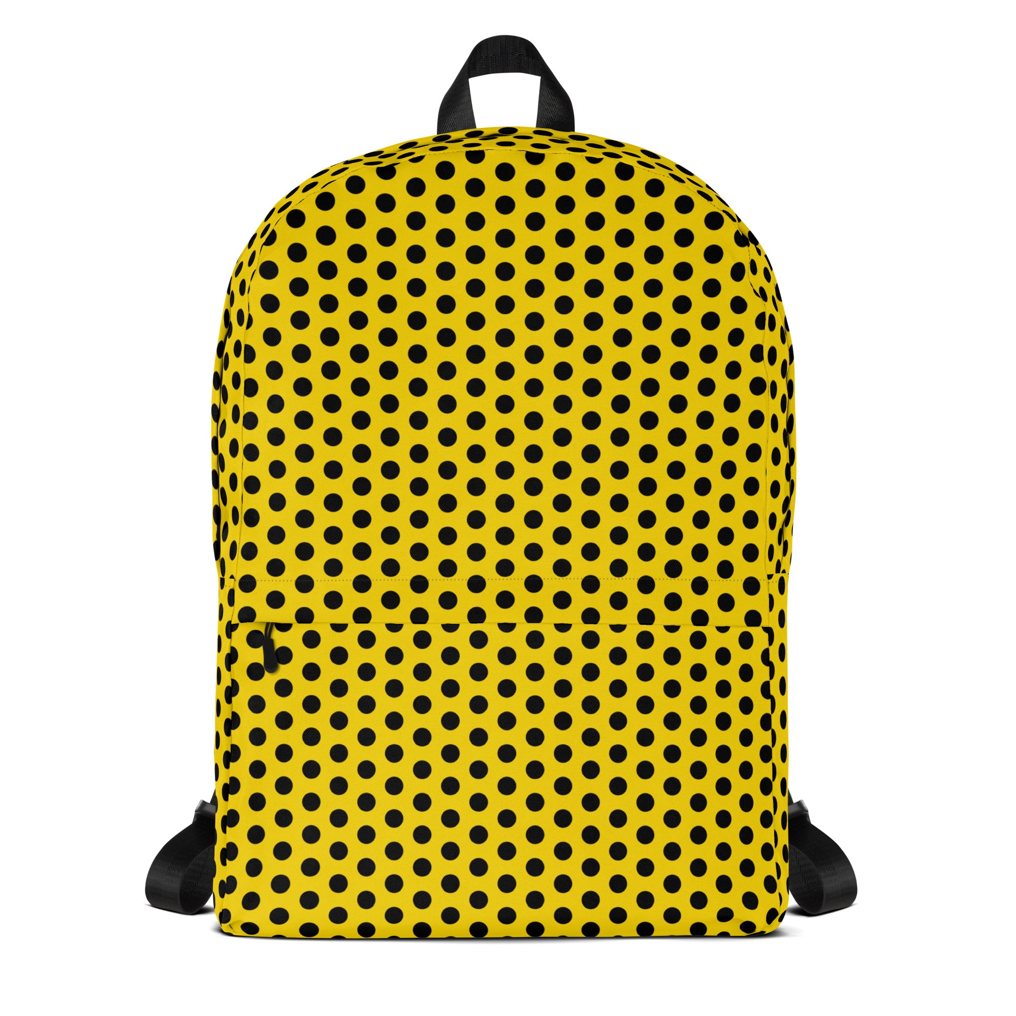Vintage Black Polka Dot Yellow Summer Backpack