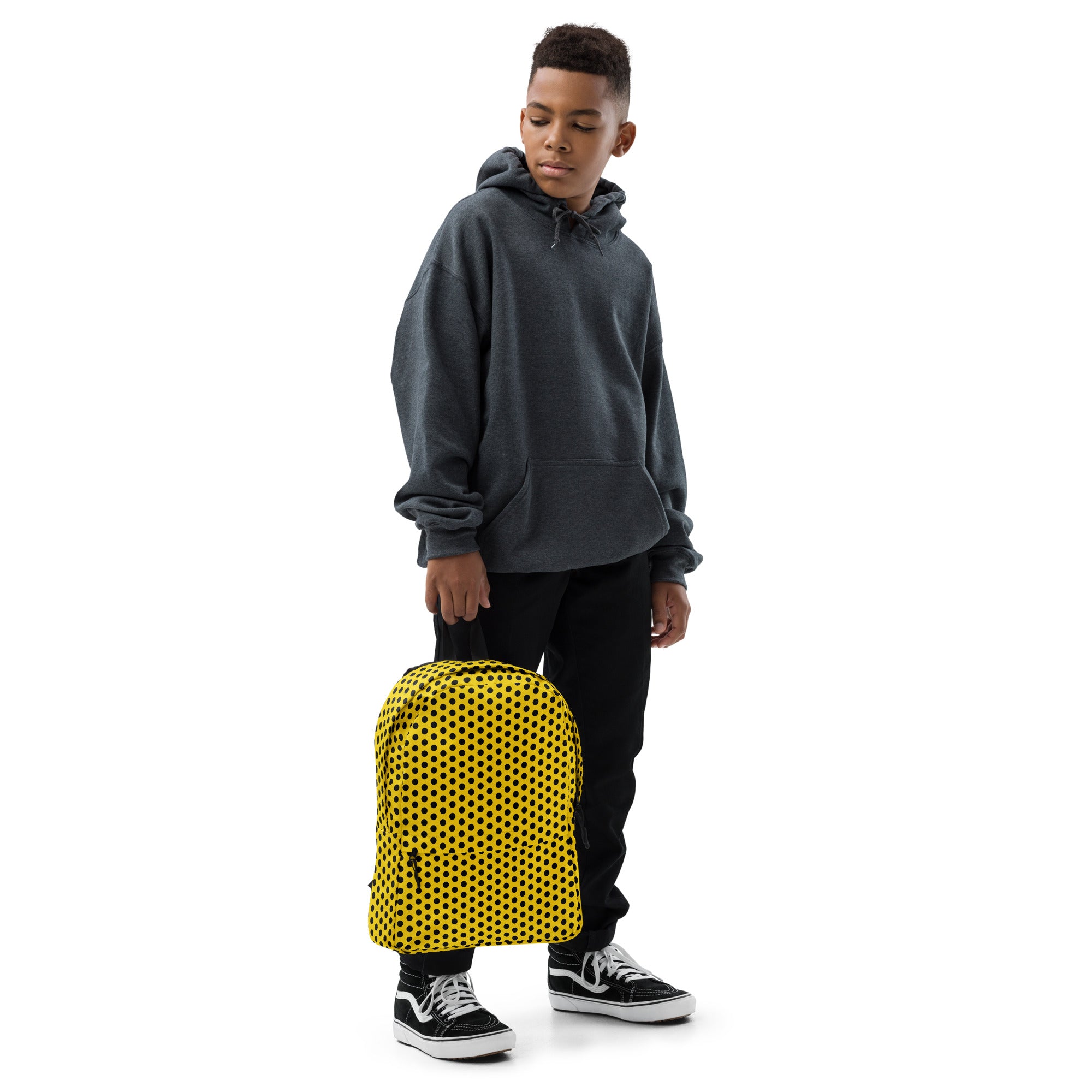 Vintage Black Polka Dot Yellow Summer Backpack