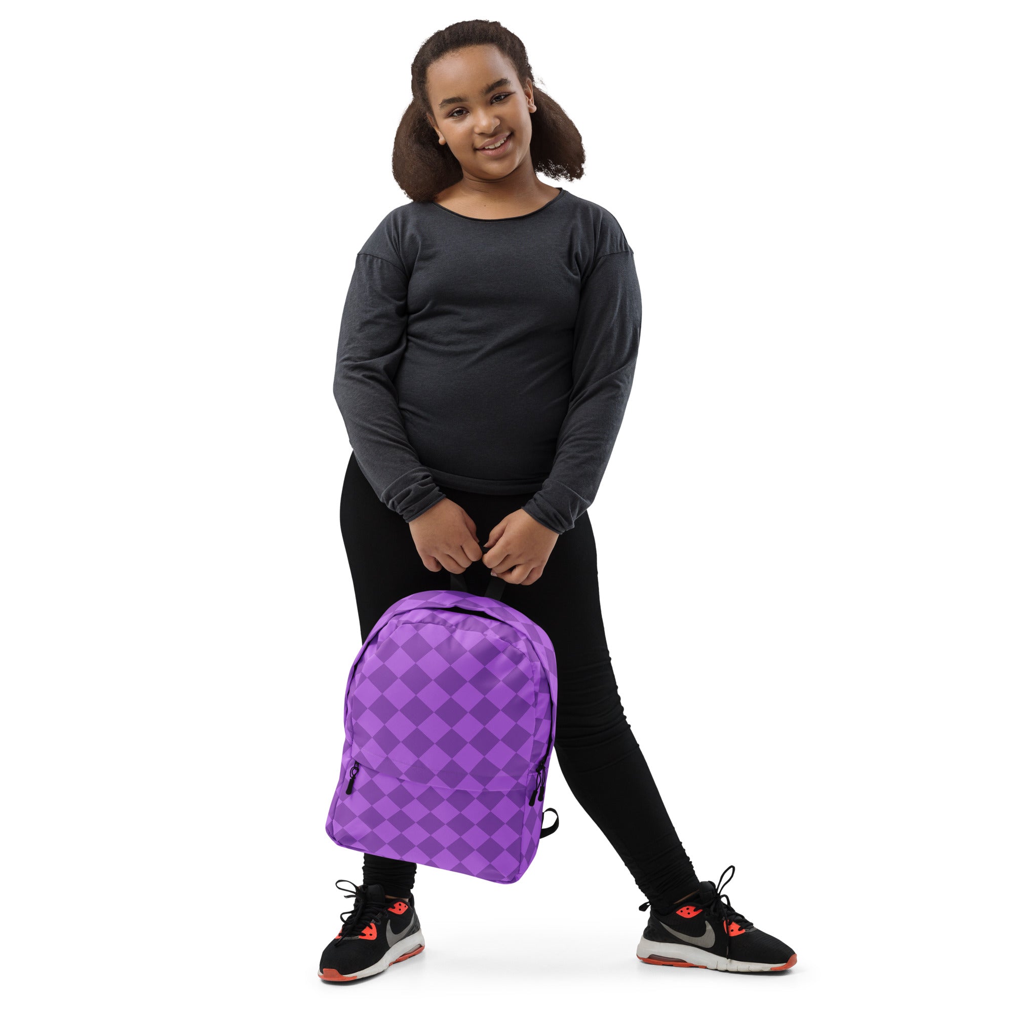 Preppy Lavender Checkered Back to School Purple Backpack