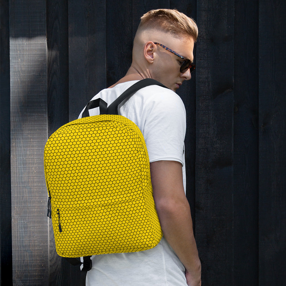 Trendy Bees Hive Honeycomb Yellow Hexagon Geometric Backpack