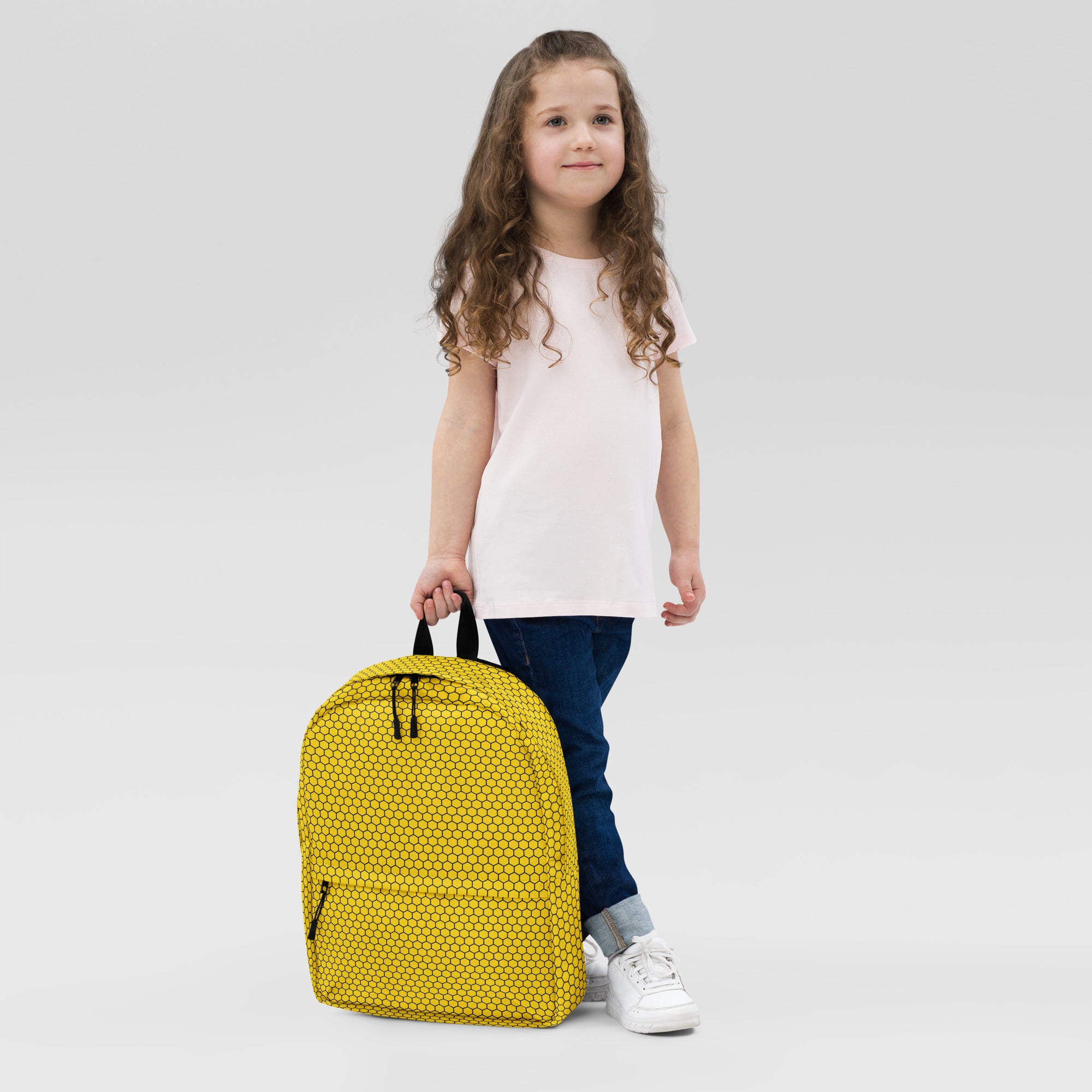 Trendy Bees Hive Honeycomb Yellow Hexagon Geometric Backpack