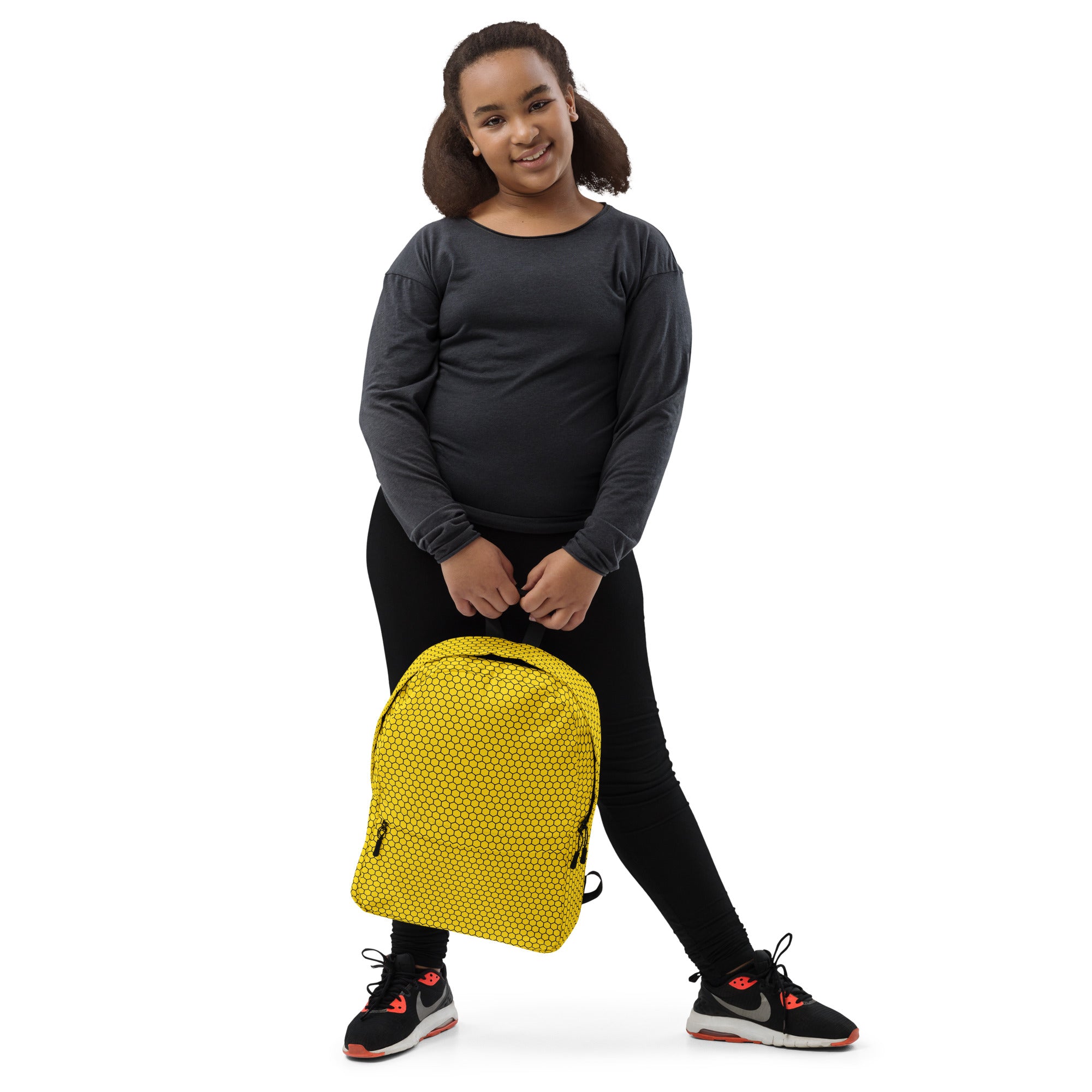 Trendy Bees Hive Honeycomb Yellow Hexagon Geometric Backpack