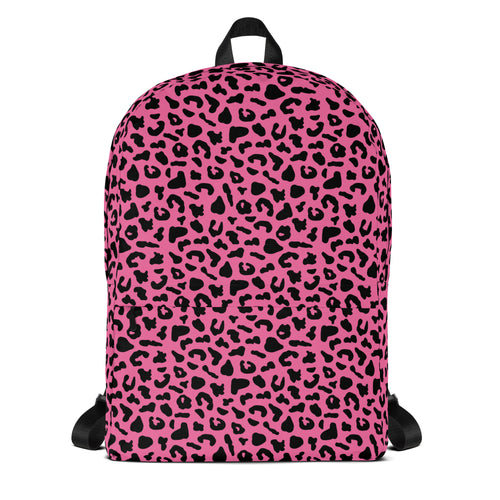 Preppy Pink Cheetah Print Back to School Backpack